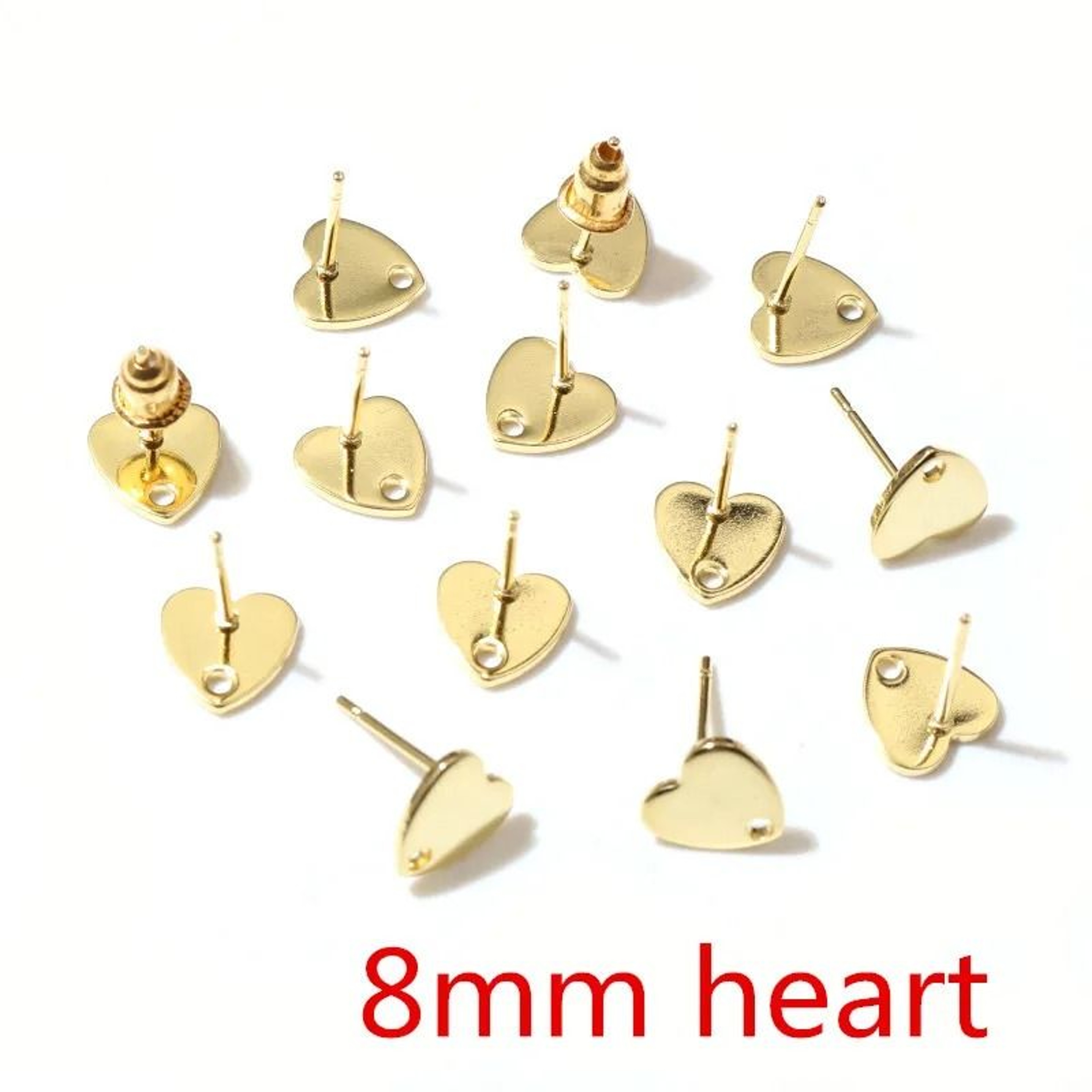 20pcs 316 Stainless Steel Gold Geometric Earring Stud Posts Connector Findings For DIY Jewelry Maki 28