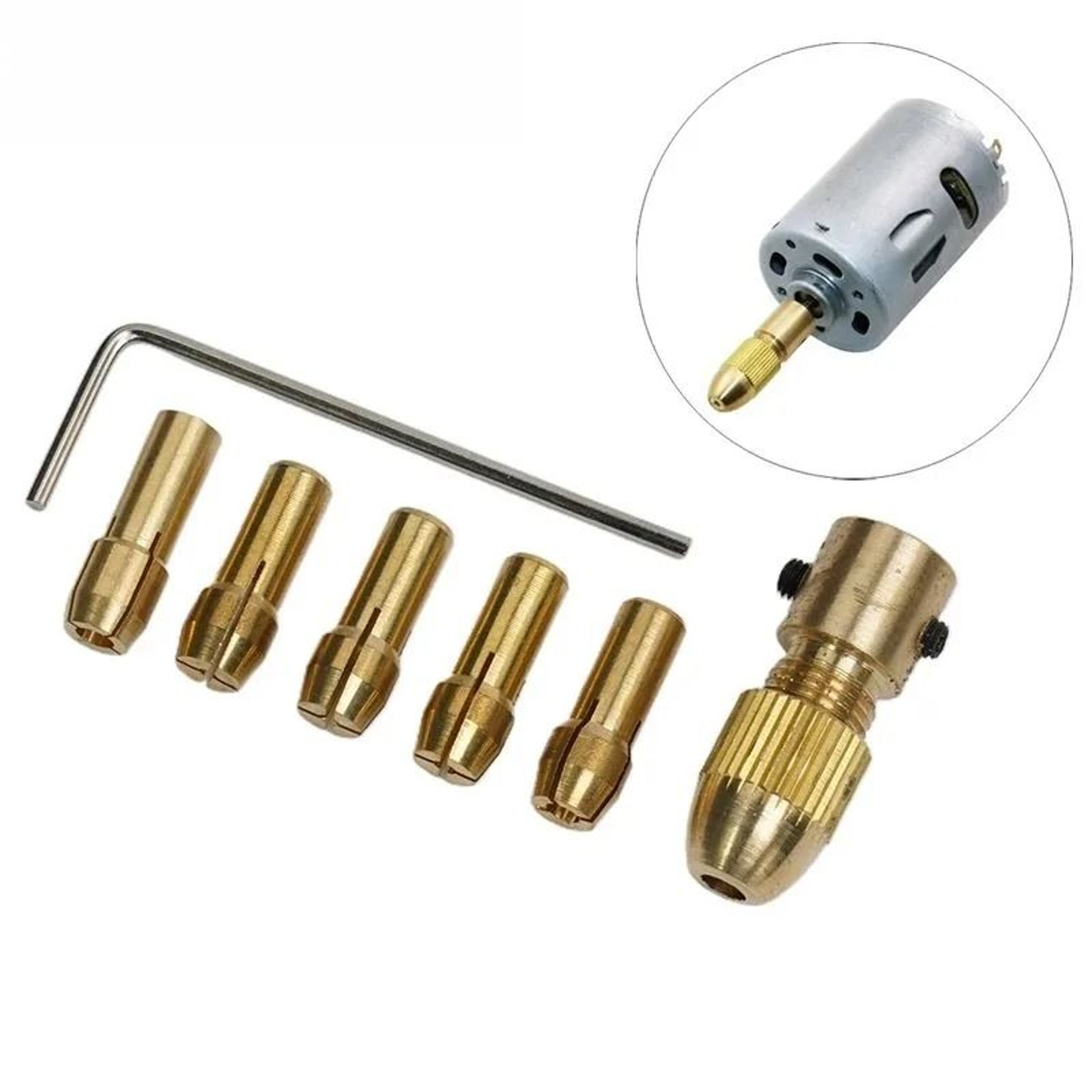 Mini Brass Drill Chuck Collet Set For Electric Motor Shaft Micro Twist Drill Bit Adapter 0