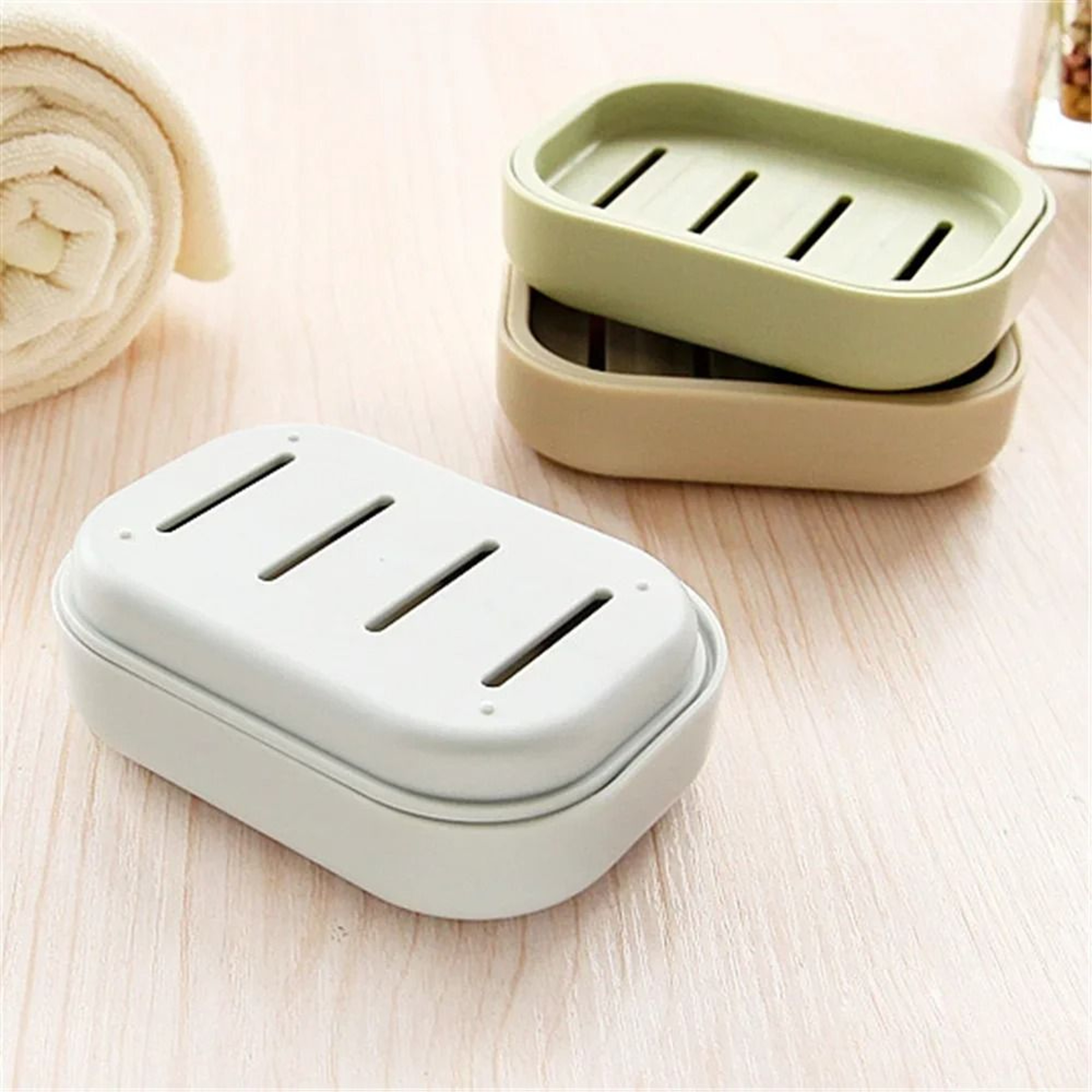 Portable Travel Plastic Soap Box Case Holder Sealed Bar Soap Dish Container For Bathroom Shower  Hi 3