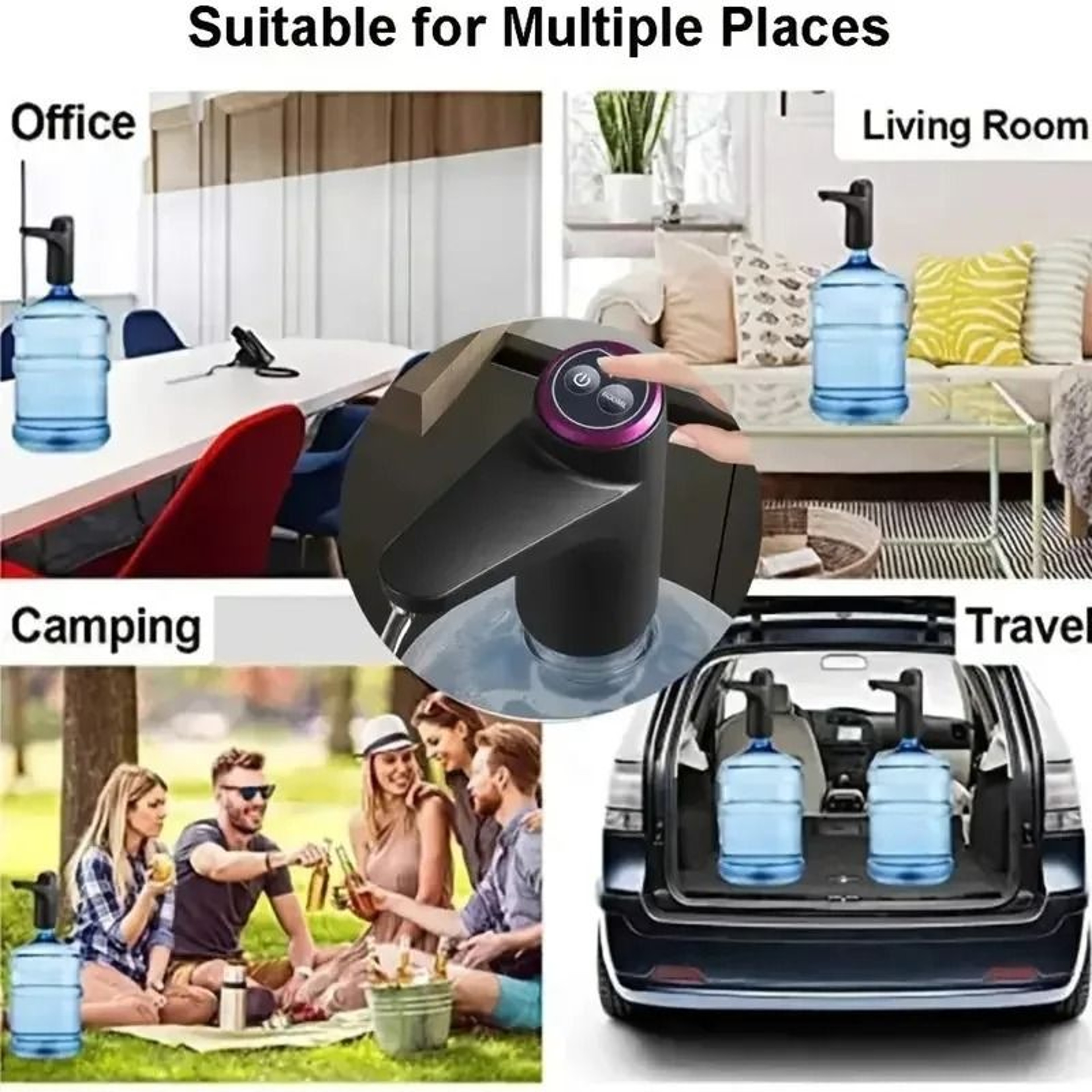 Portable USB Rechargeable Automatic Water Bottle Pump Dispenser For 5 Gallon Jugs Home Office Outdo 5