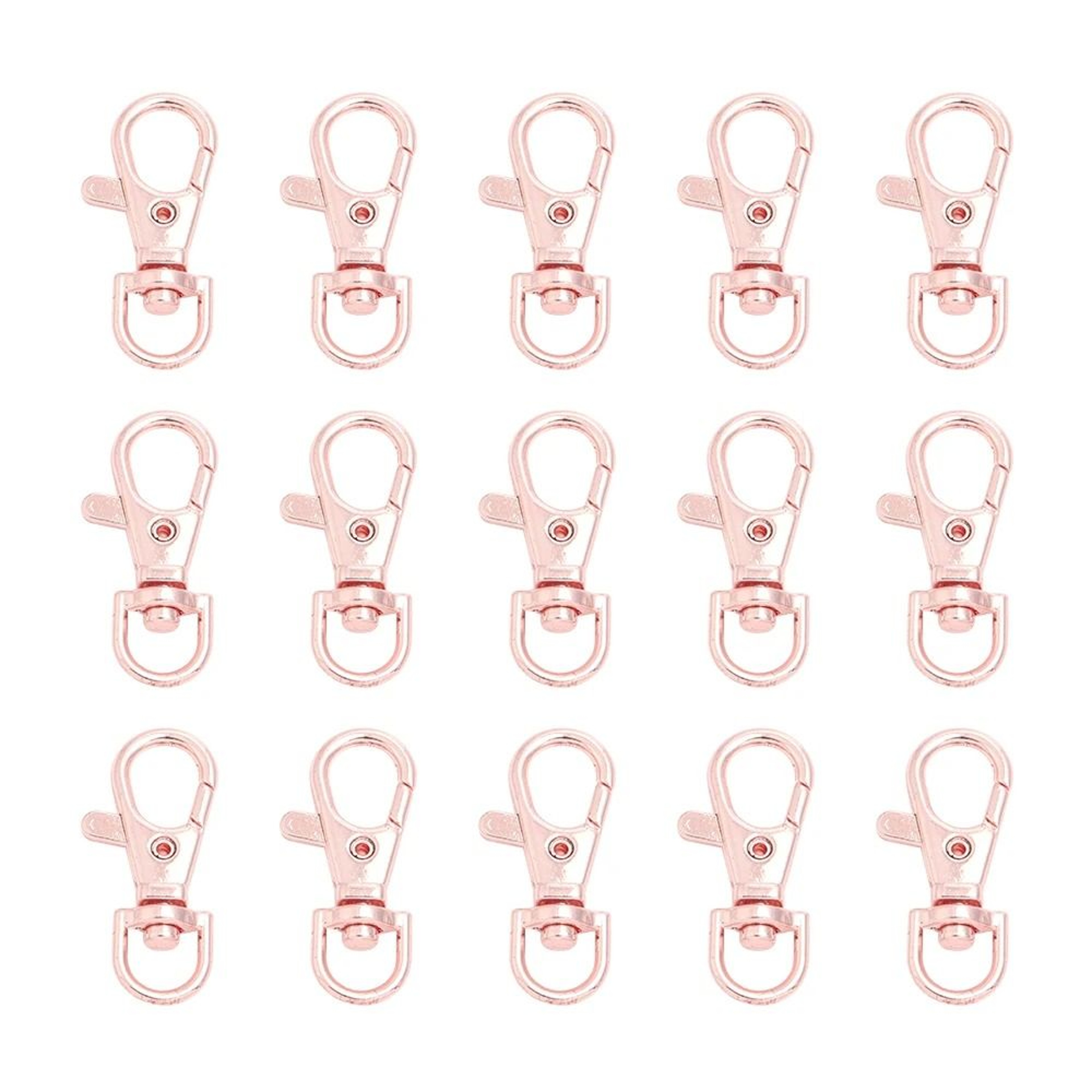 10Pcs Swivel Lobster Clasp Snap Hooks With Split Key Rings For DIY Keychains 9