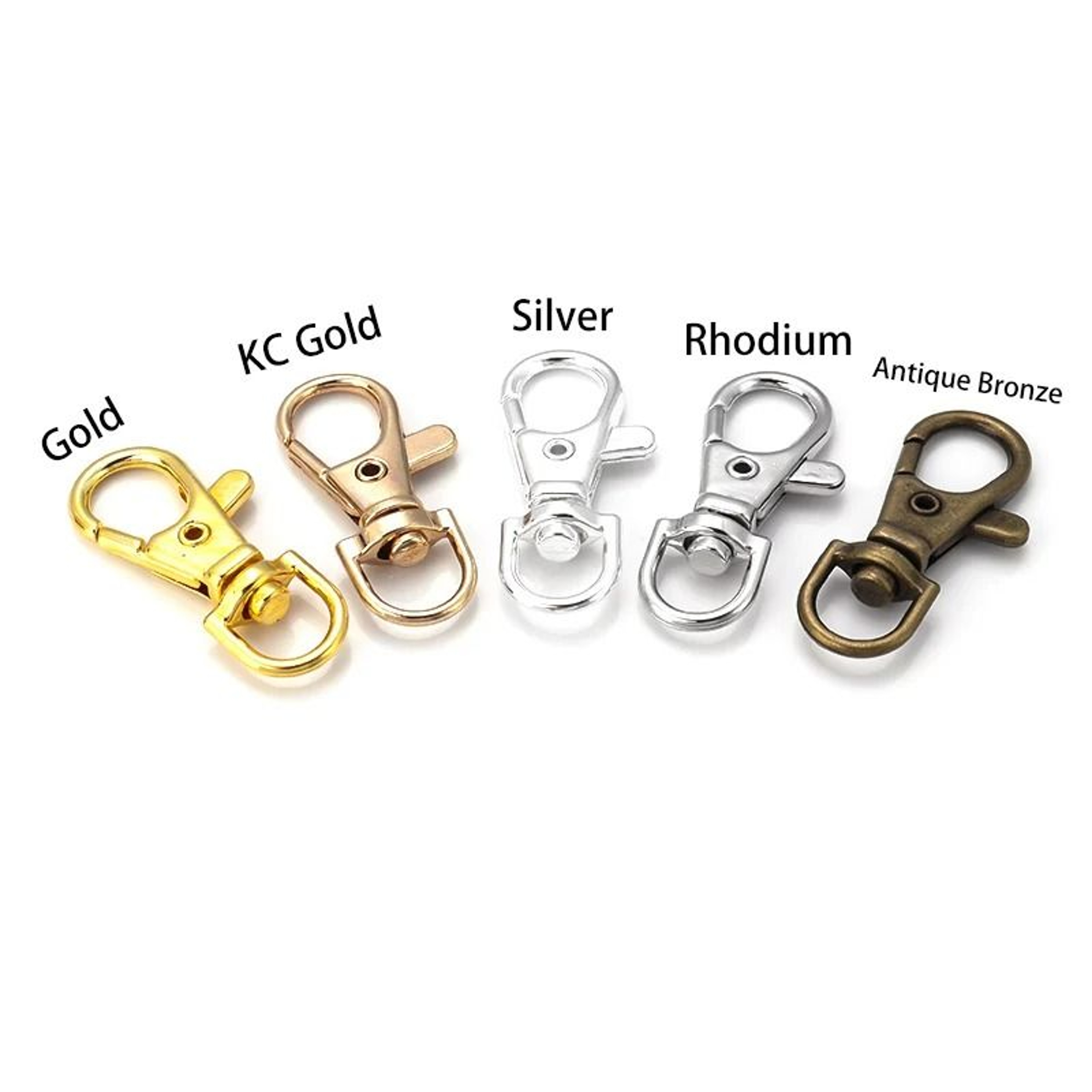 10Pcs Swivel Lobster Clasp Snap Hooks With Split Key Rings For DIY Keychains 2