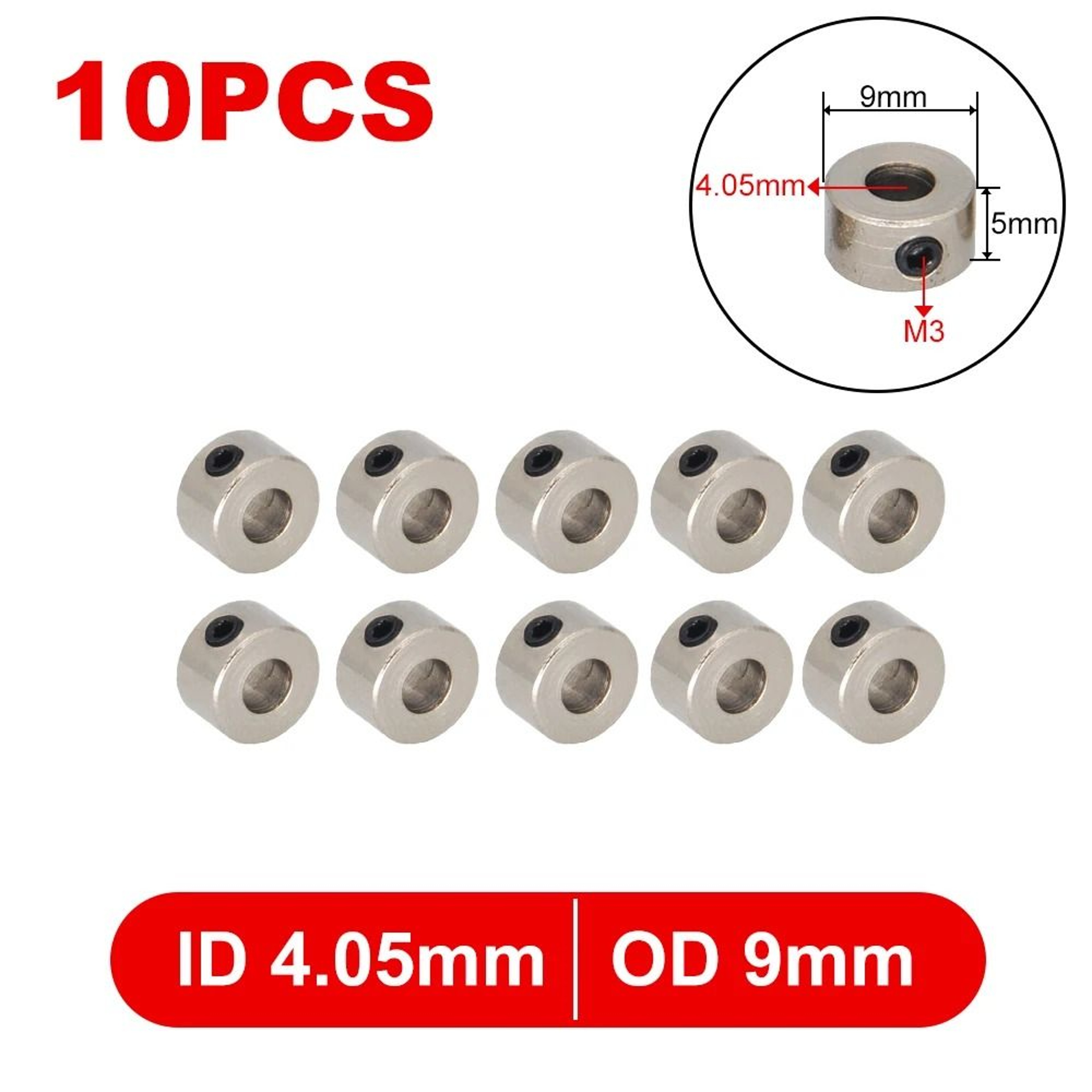 10Pcs Metal Wheel Lock Collar Shaft Axle Bushing Landing Gear Stopper For RC Model 10