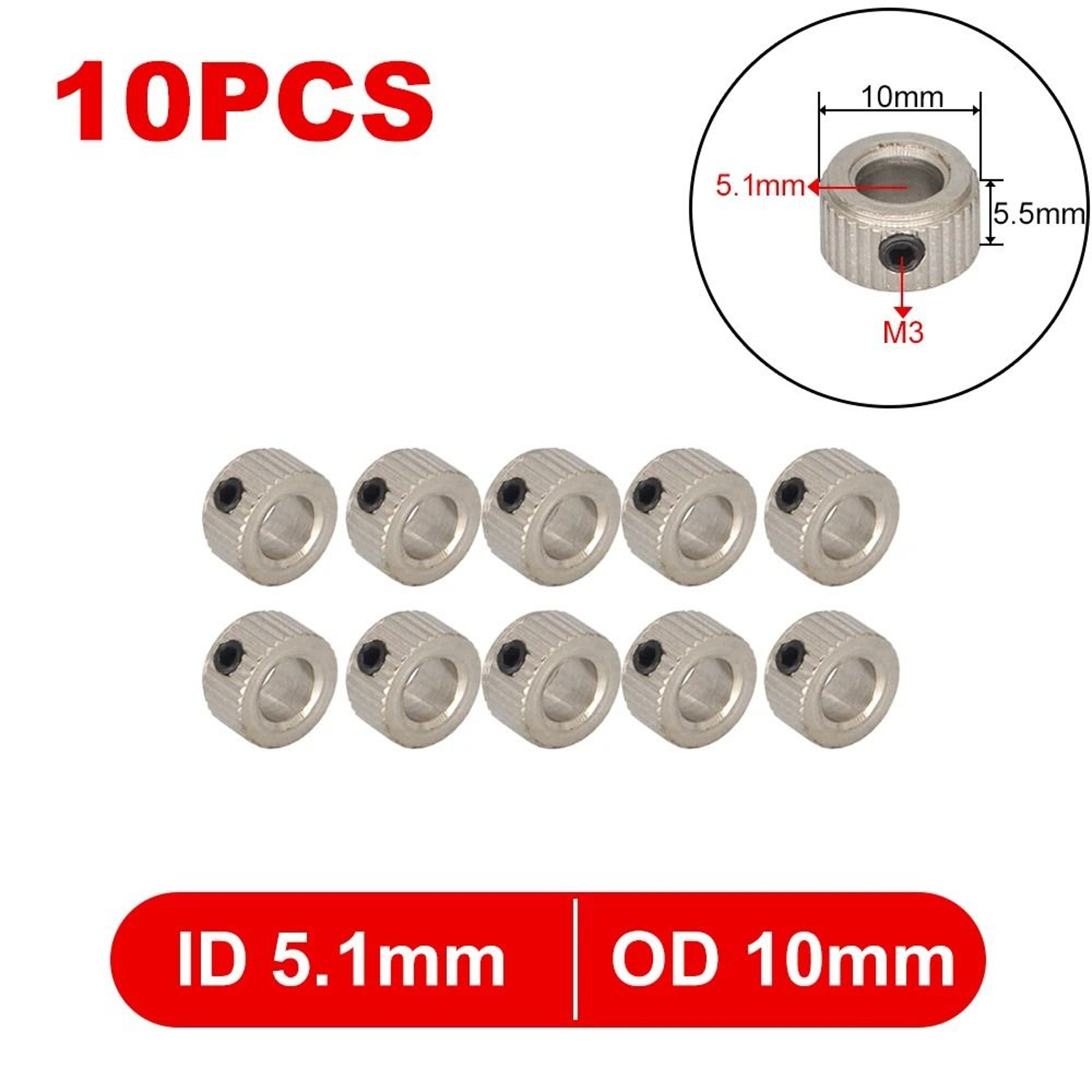 10Pcs Metal Wheel Lock Collar Shaft Axle Bushing Landing Gear Stopper For RC Model 13