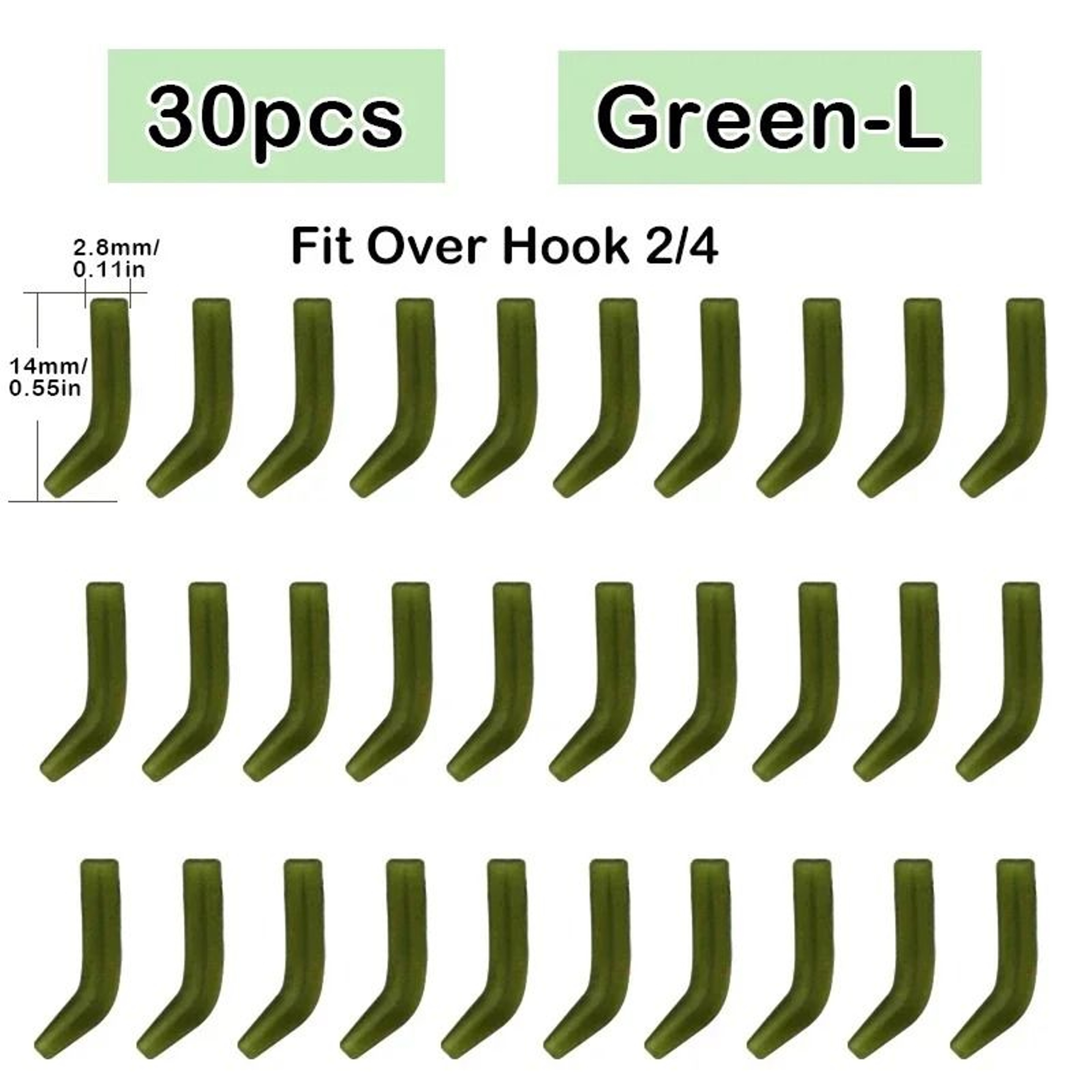 30Pcs Carp Fishing Hook Kickers D Rig Aligner Sleeves Terminal Tackle 9
