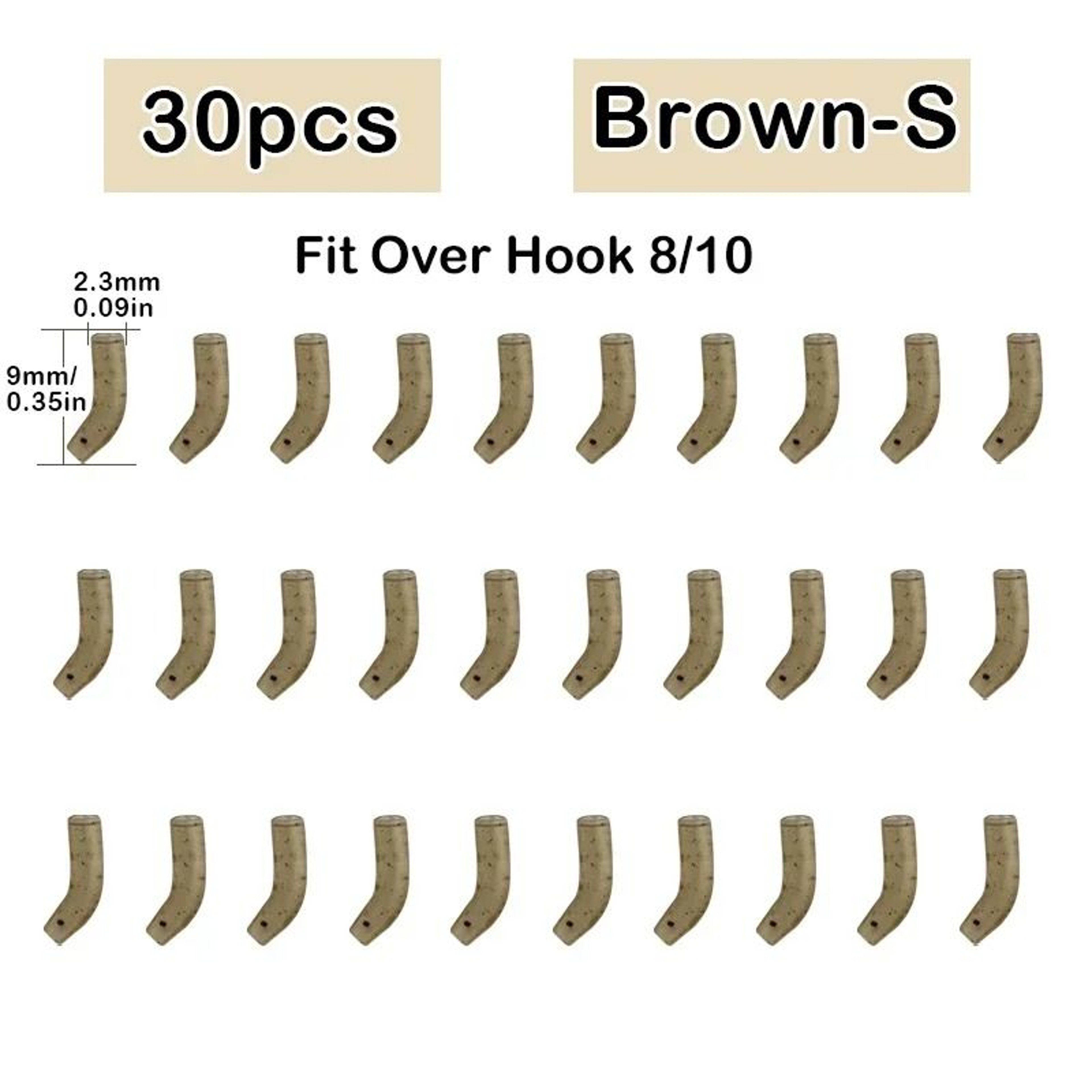 30Pcs Carp Fishing Hook Kickers D Rig Aligner Sleeves Terminal Tackle 10
