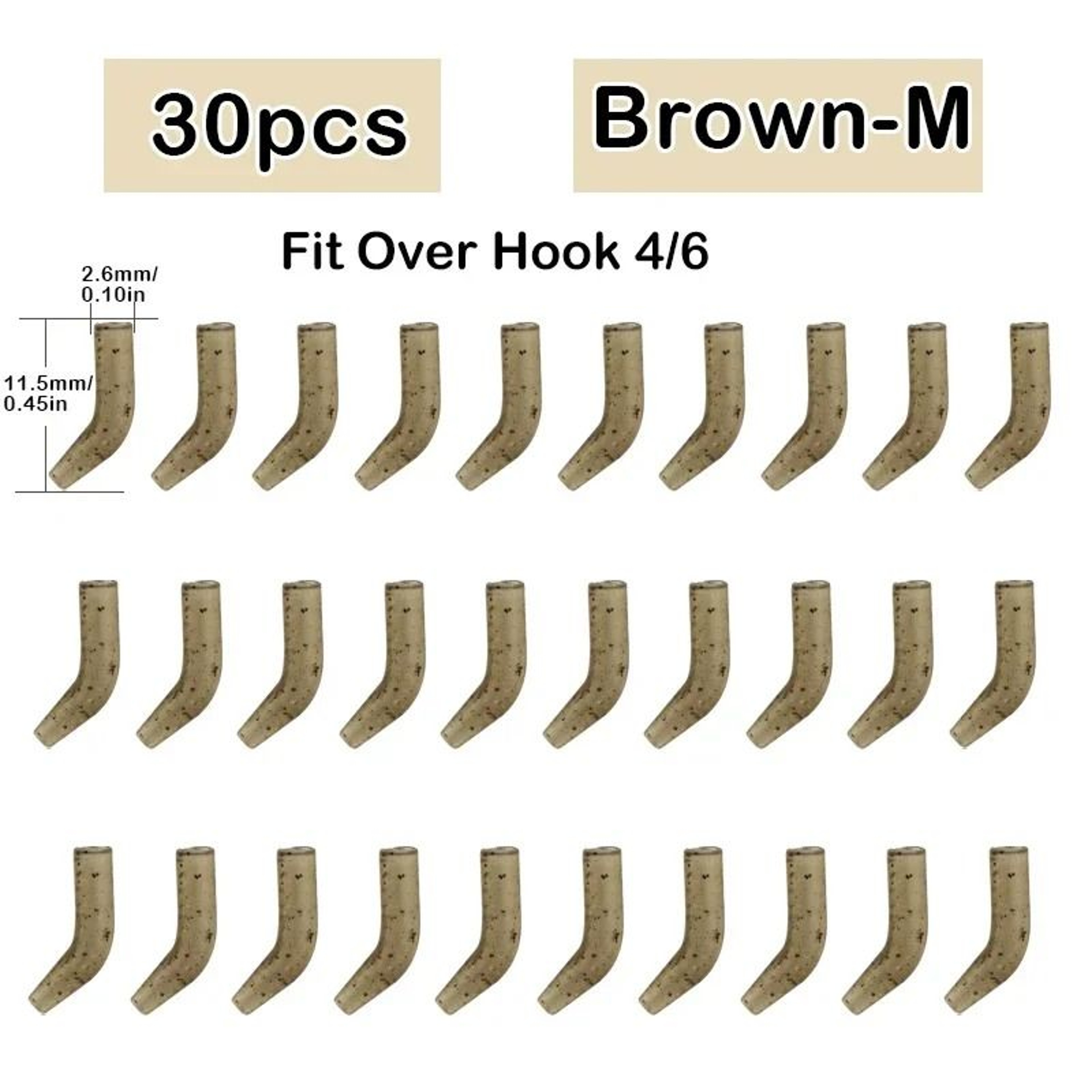 30Pcs Carp Fishing Hook Kickers D Rig Aligner Sleeves Terminal Tackle 11