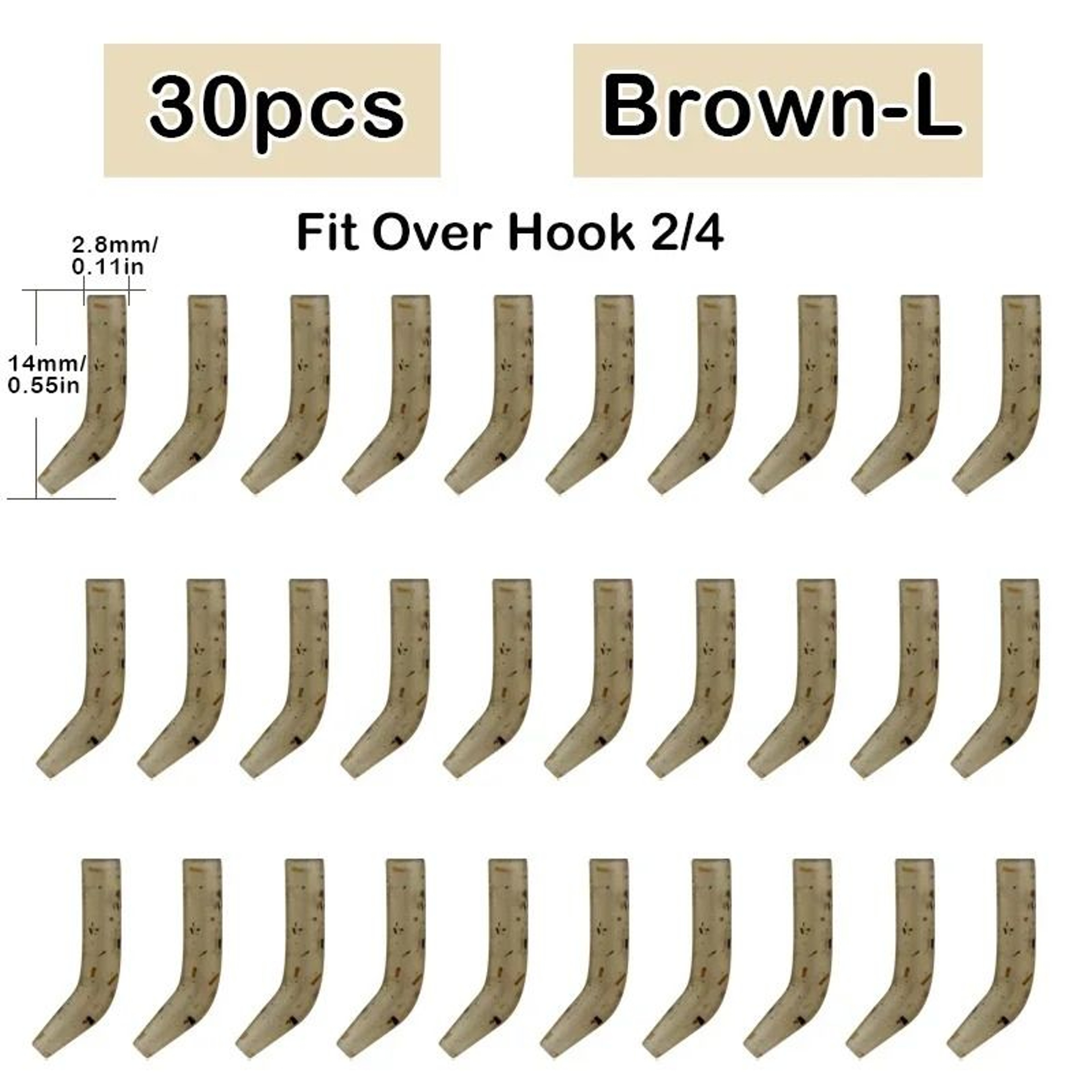 30Pcs Carp Fishing Hook Kickers D Rig Aligner Sleeves Terminal Tackle 12