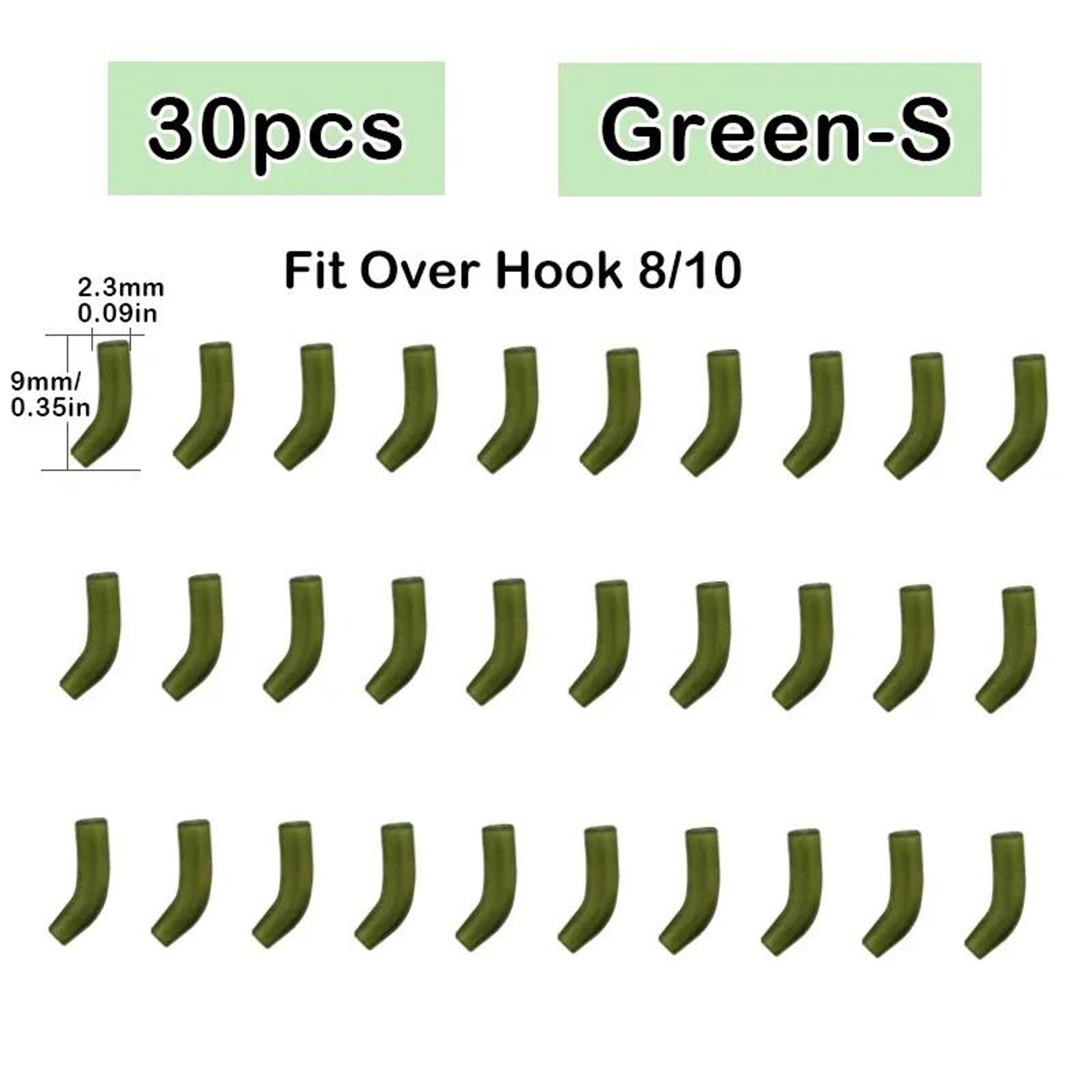 30Pcs Carp Fishing Hook Kickers D Rig Aligner Sleeves Terminal Tackle 7