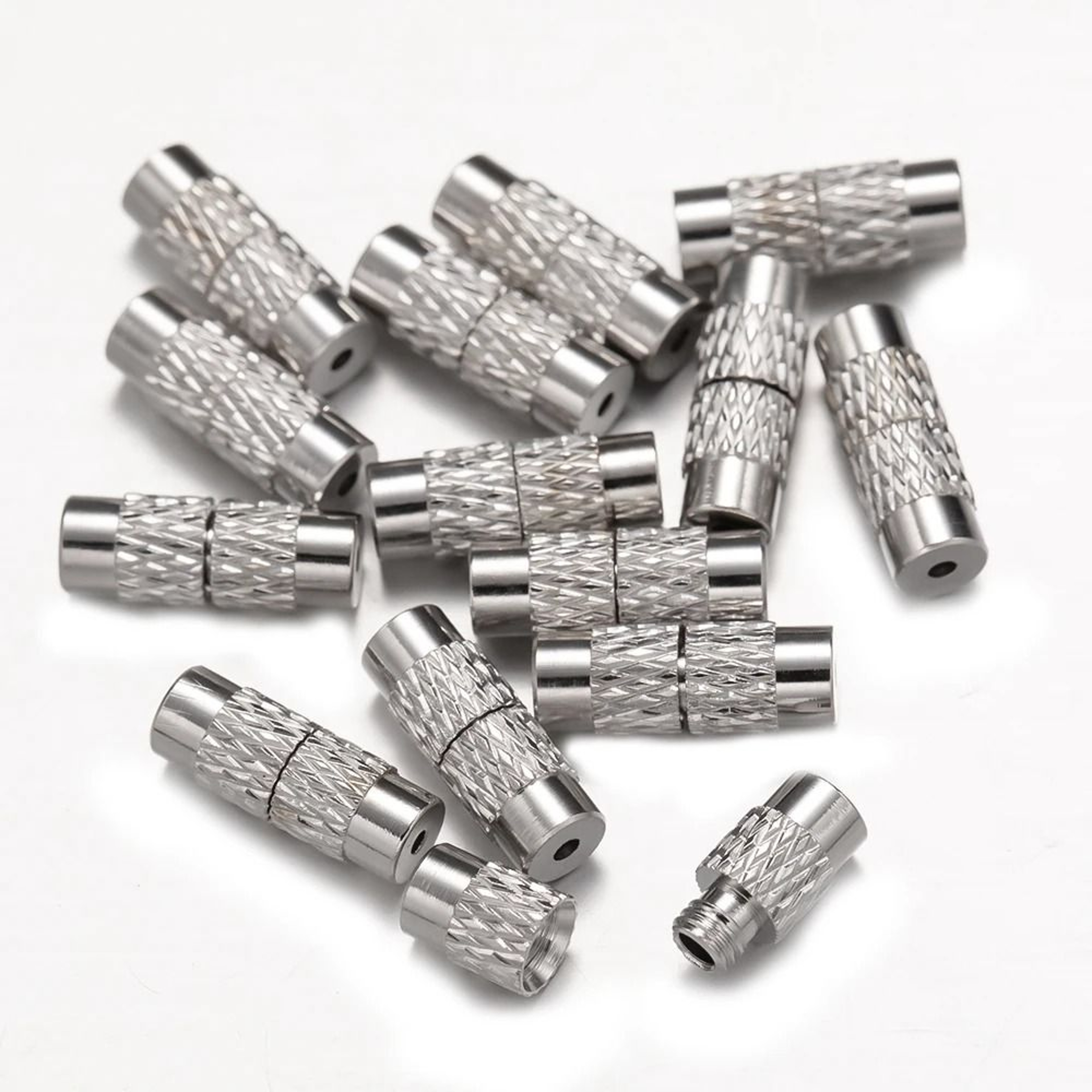 20Pcs Brass Screw Barrel Clasps Threaded Lock Connectors For DIY Jewelry 12