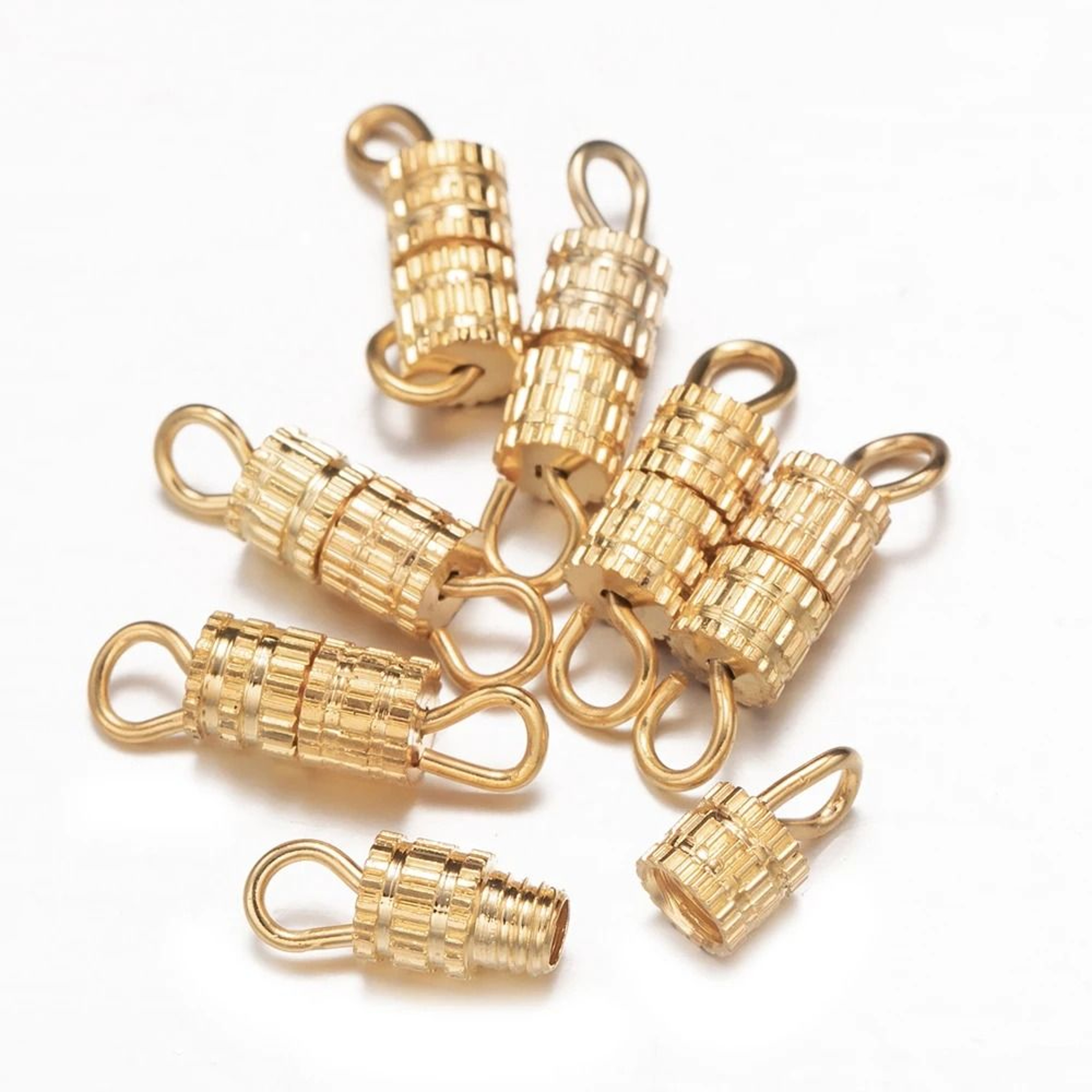 20Pcs Brass Screw Barrel Clasps Threaded Lock Connectors For DIY Jewelry 13