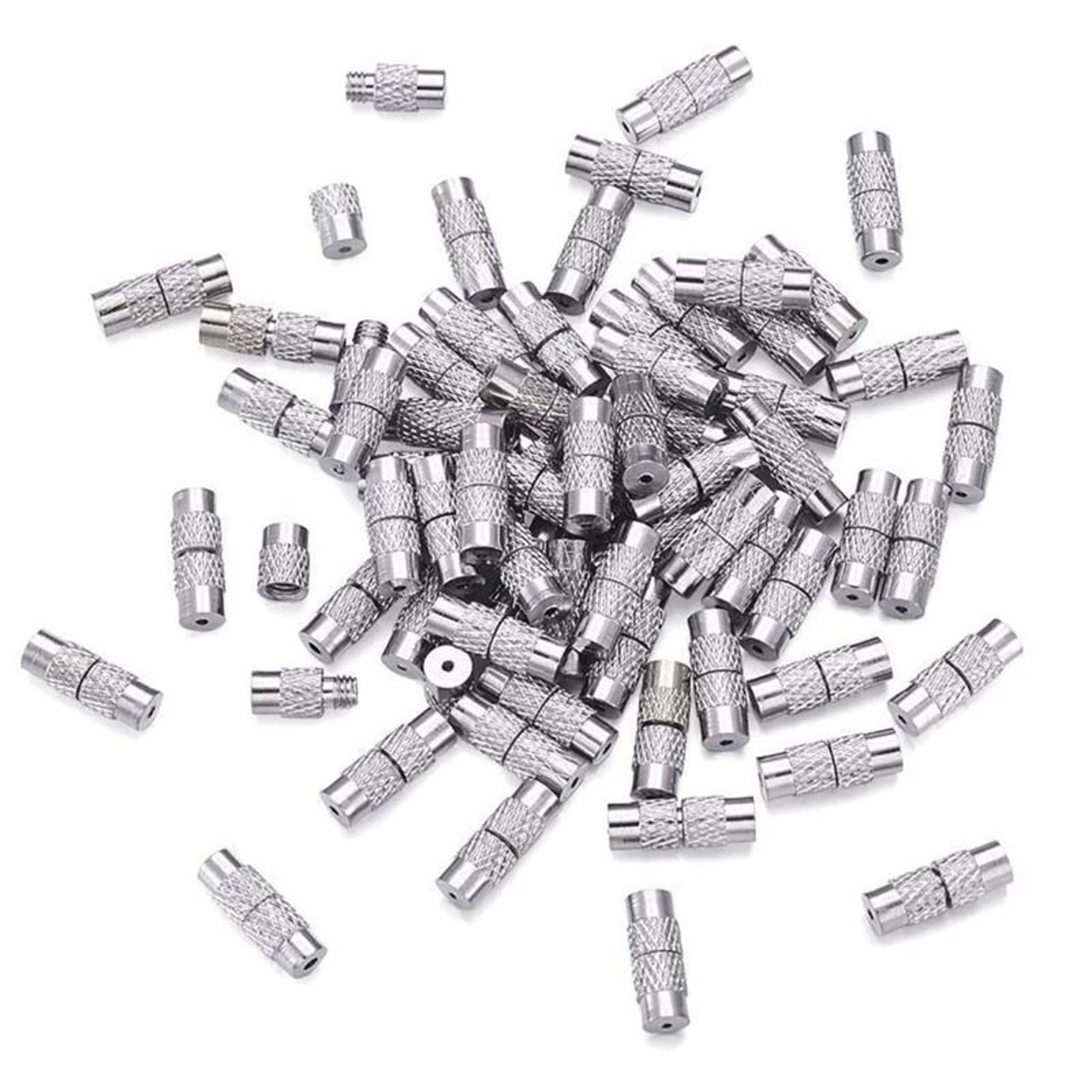 20Pcs Brass Screw Barrel Clasps Threaded Lock Connectors For DIY Jewelry 1