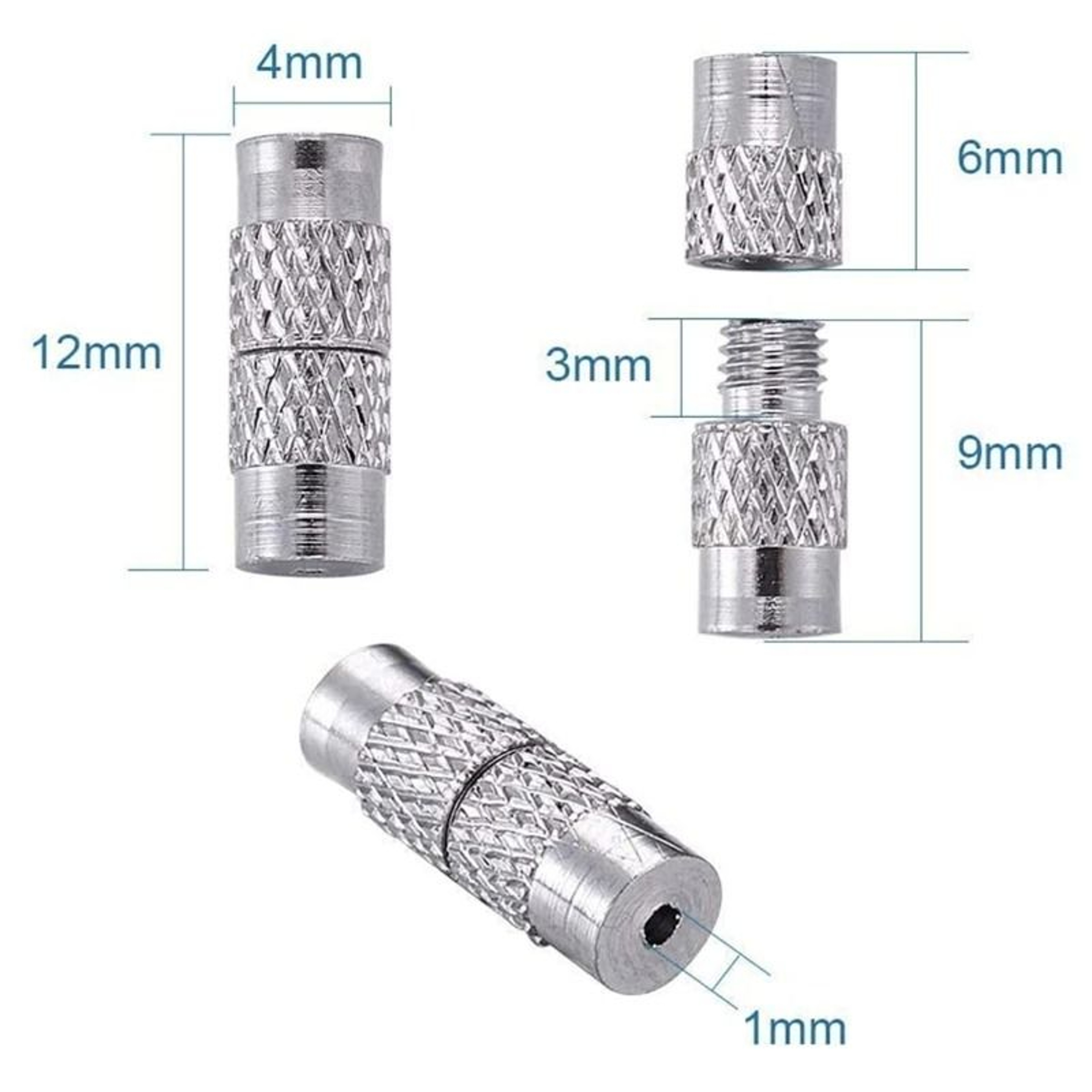 20Pcs Brass Screw Barrel Clasps Threaded Lock Connectors For DIY Jewelry 3