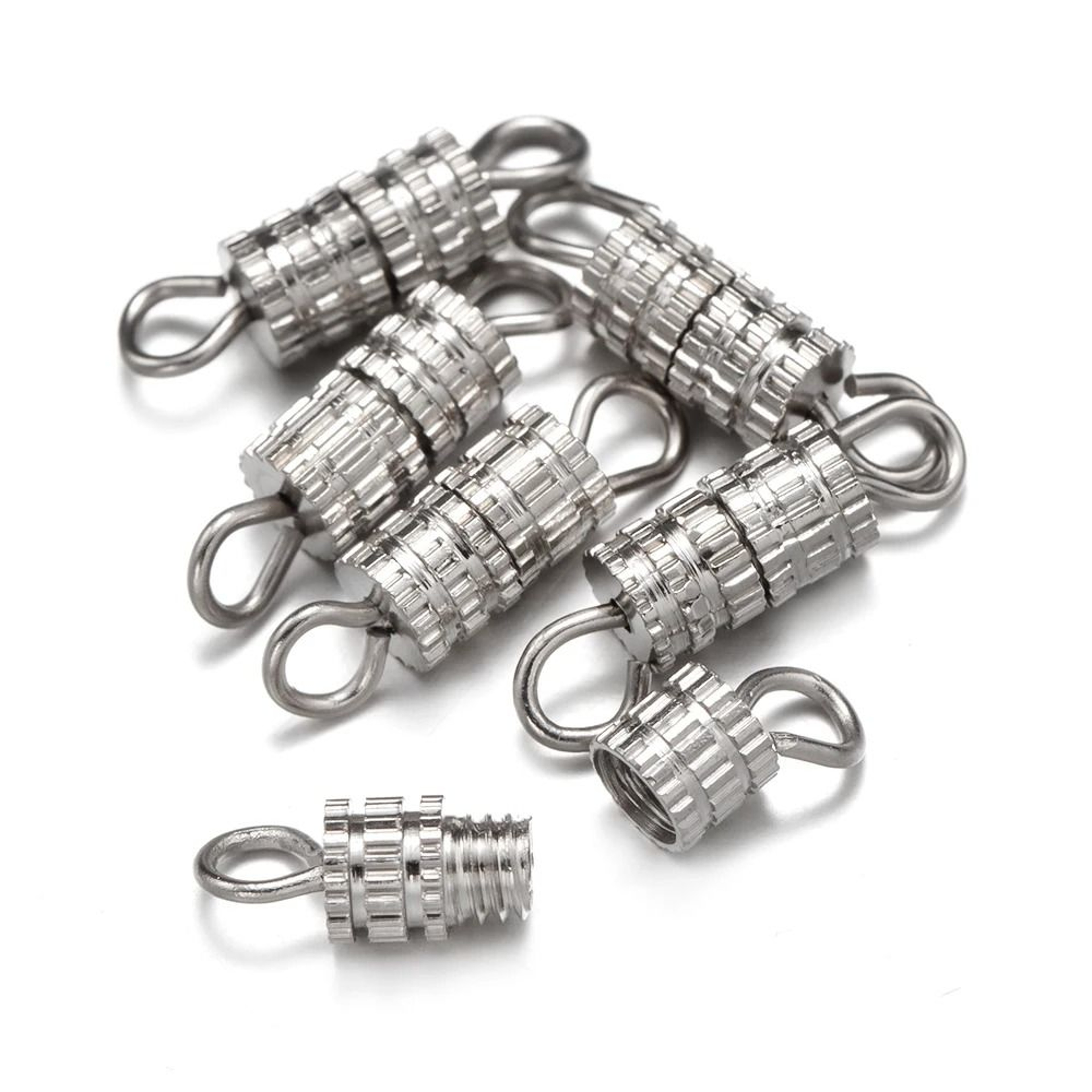 20Pcs Brass Screw Barrel Clasps Threaded Lock Connectors For DIY Jewelry 14