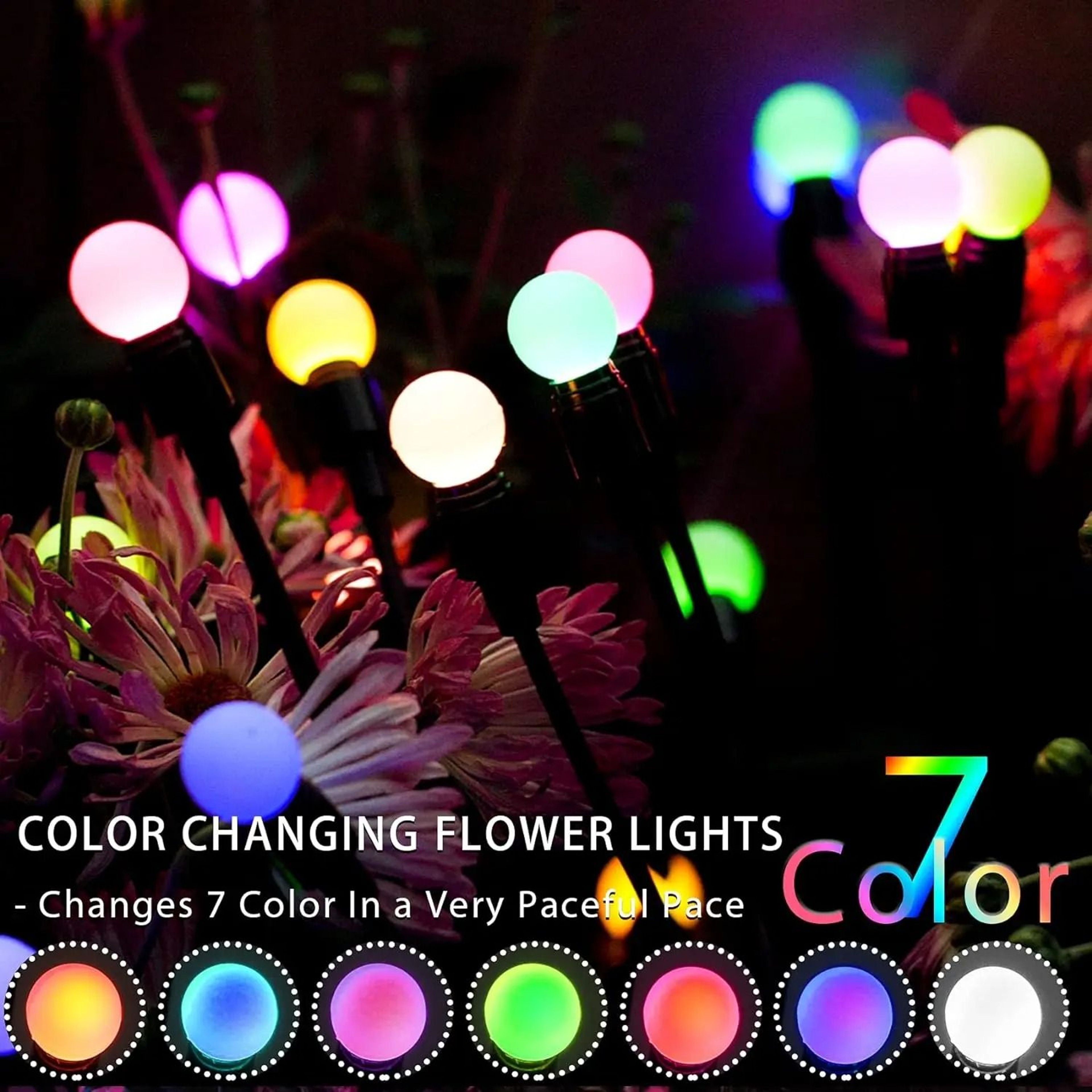 10 LED Solar Firefly Garden Lights Outdoor Waterproof Swaying Landscape Lamps 4