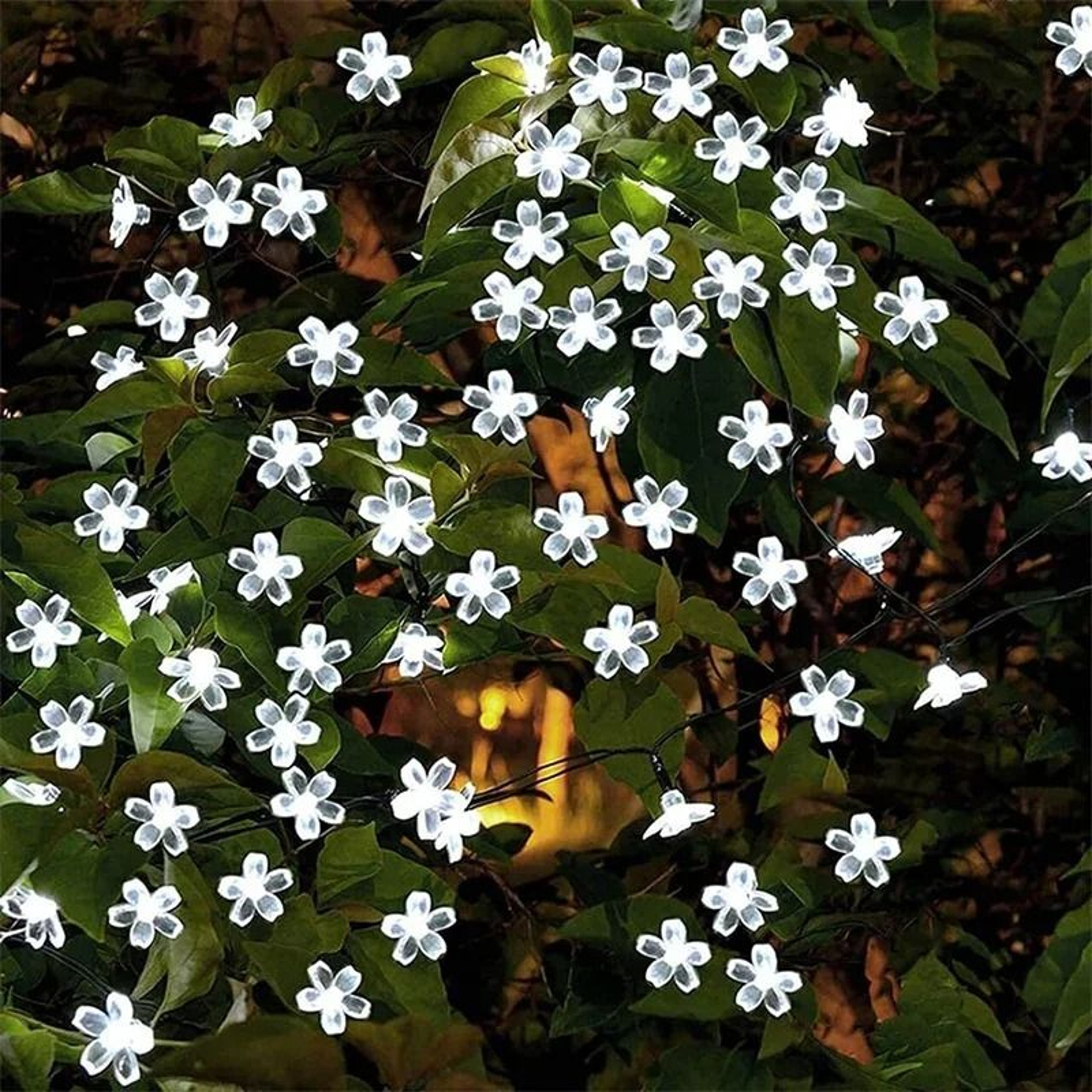 Solar Sakura Flower LED String Lights Outdoor Waterproof Cherry Blossom Decor 4