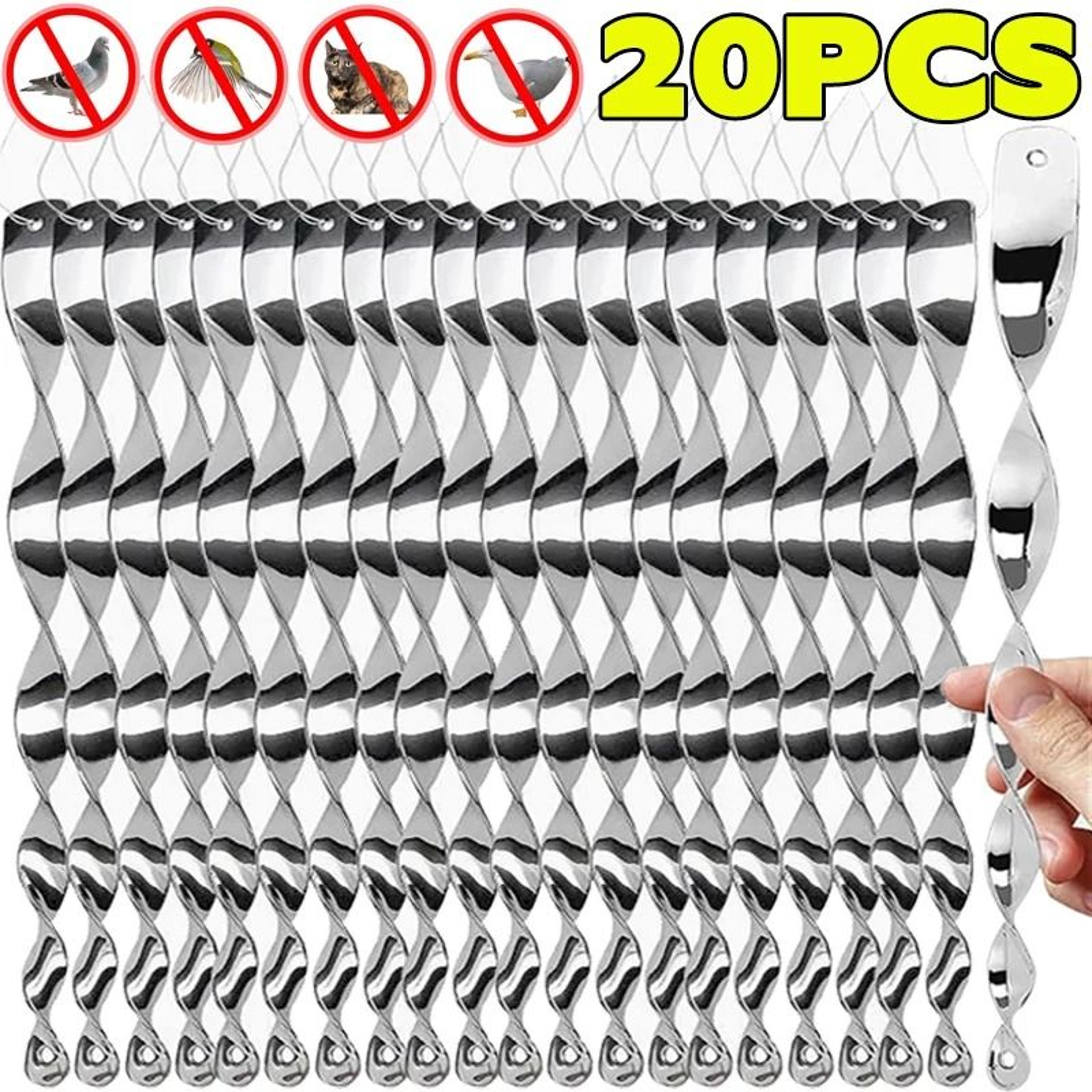 Reflective Bird Deterrent Spiral Rods Wind Rotating Scare Device Garden Decor 0