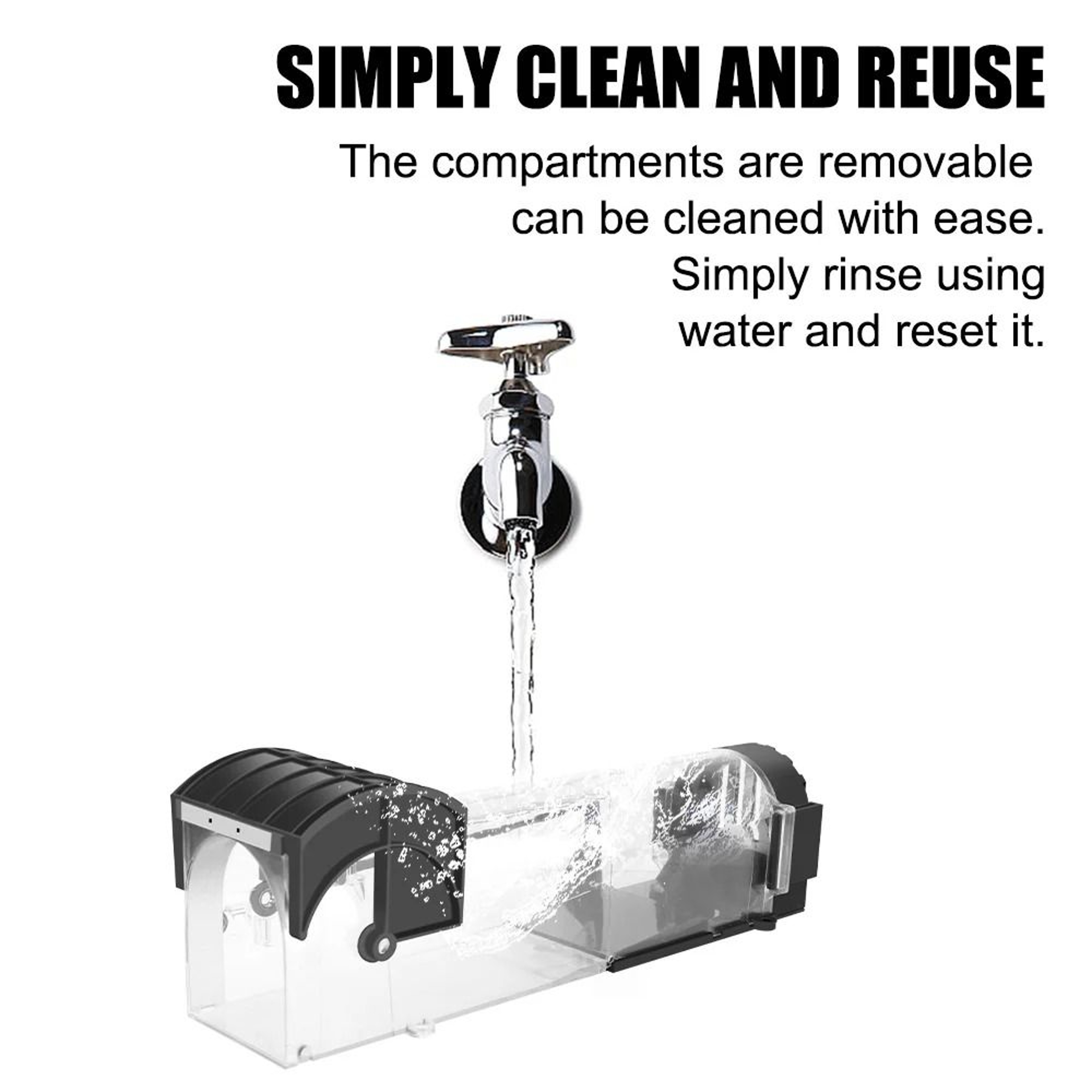 Reusable Humane Plastic Mouse Trap Safe SelfLocking Smart Rodent Catcher 4