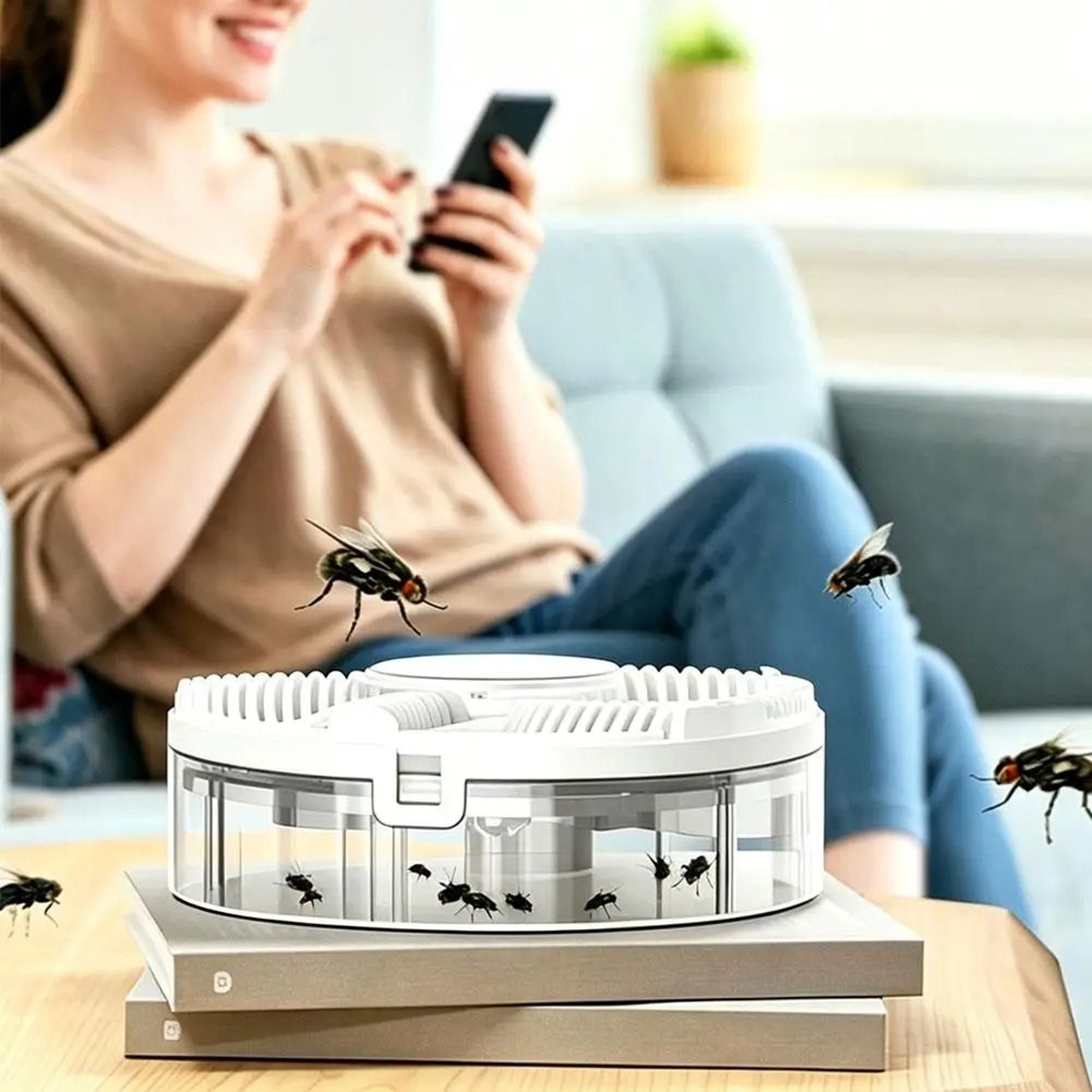 Quiet Automatic Rotating Electric Fly Trap USB Rechargeable Pest Catcher 1
