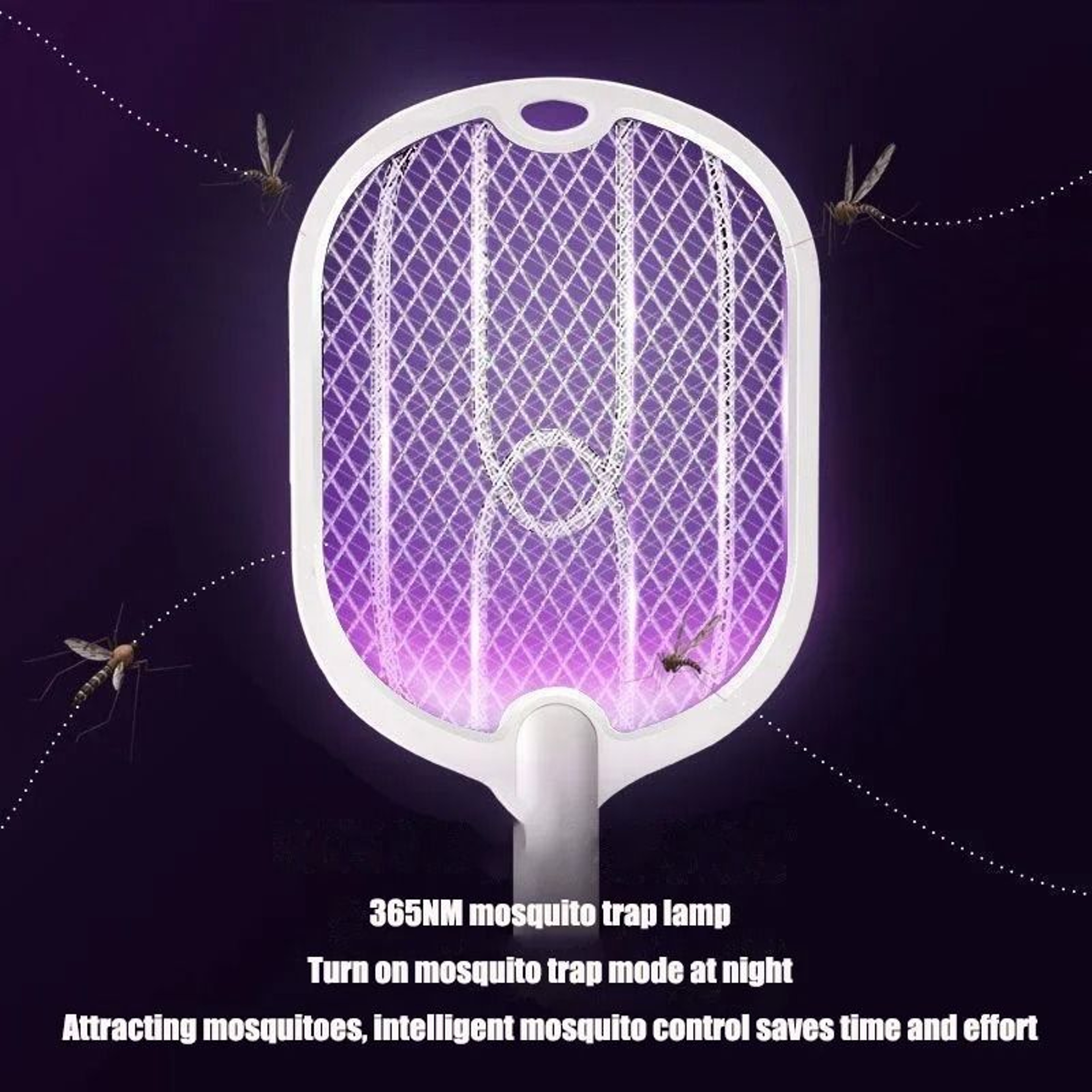 Upgraded 3000V Electric Mosquito Swatter TypeC 3in1 Bug Zapper Lamp 2