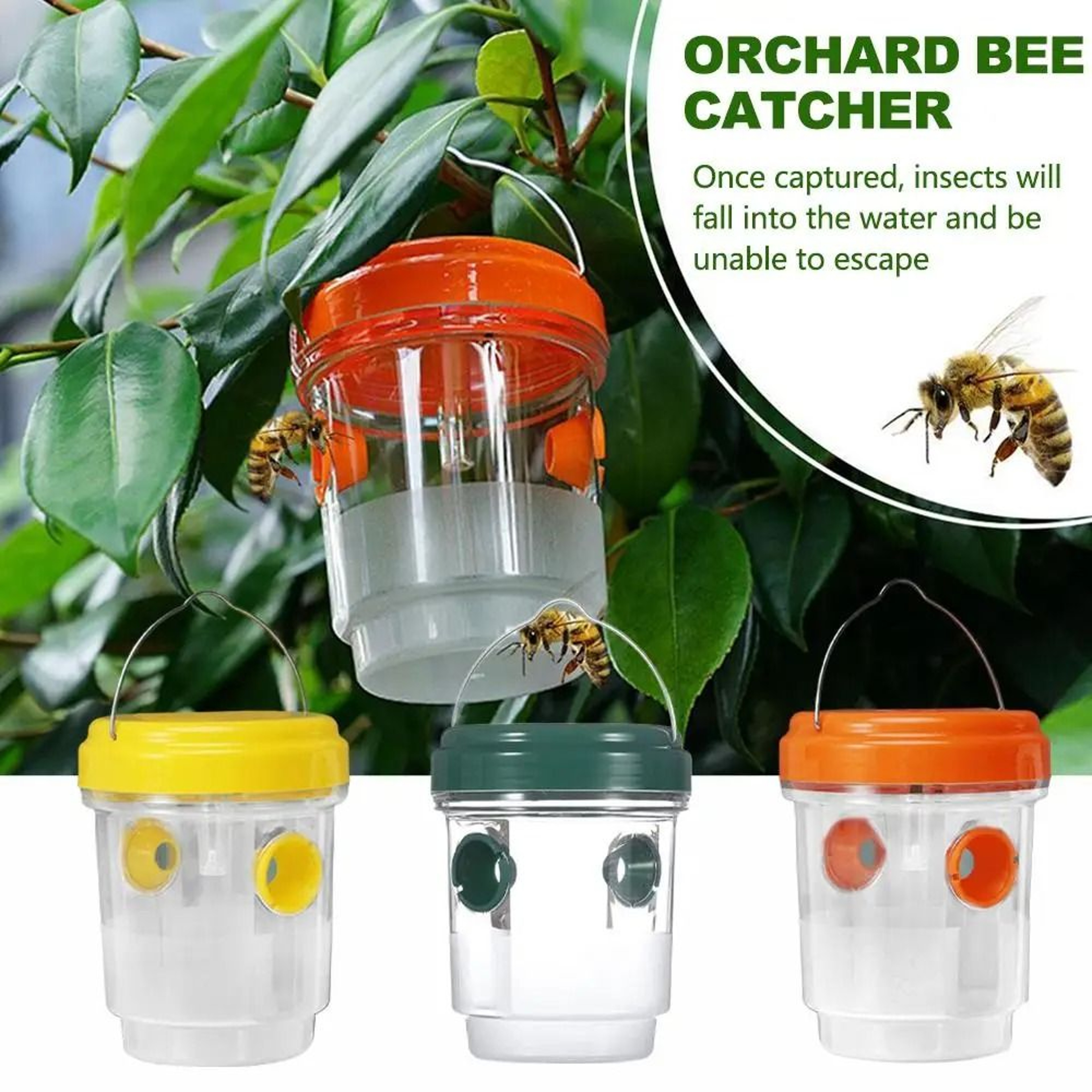 Outdoor Hanging Wasp Traps Reusable Hornet Bee Catcher Trap Garden Yard 5