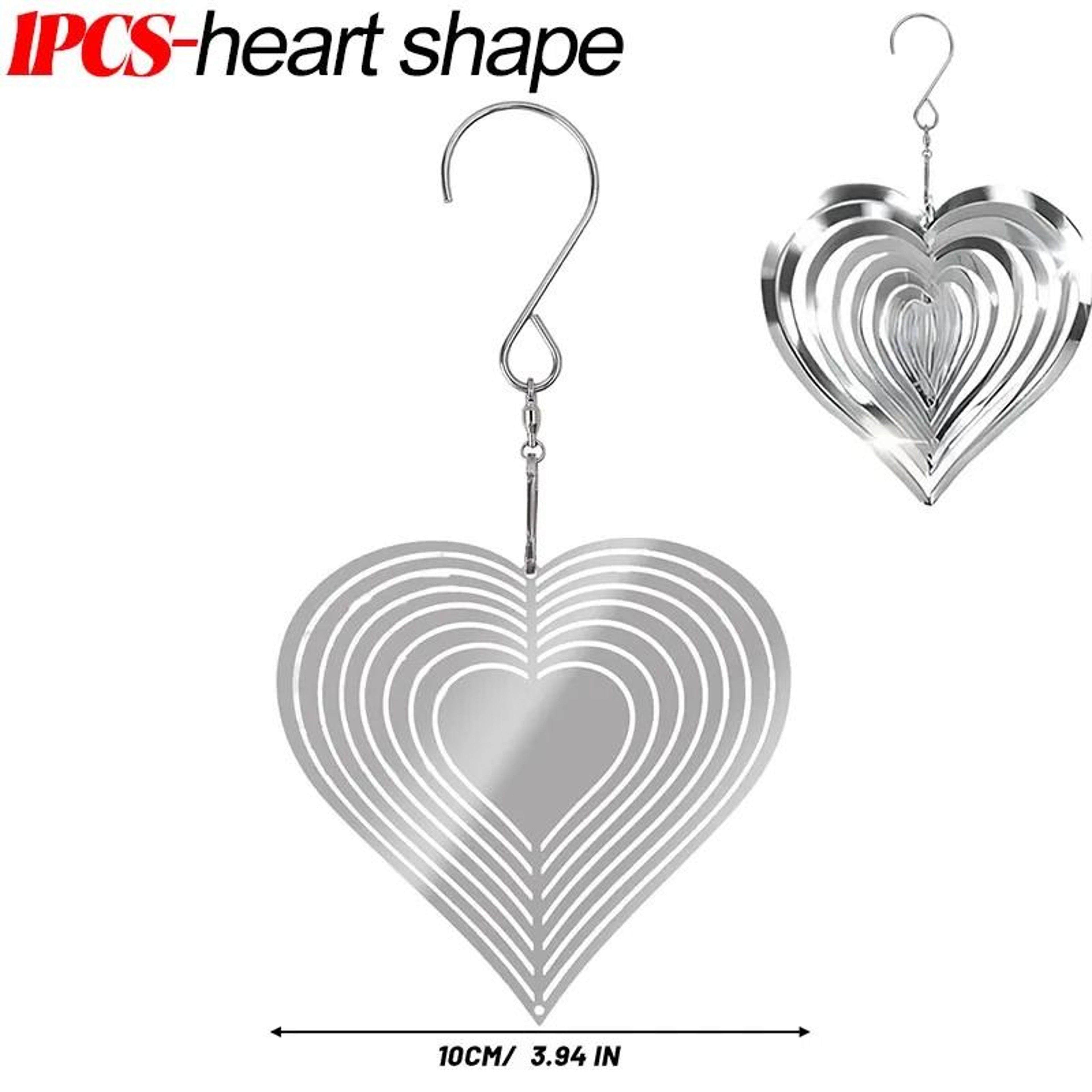 Stainless Steel Reflective 3D Rotating Wind Spinner Bird Deterrent Decor 11