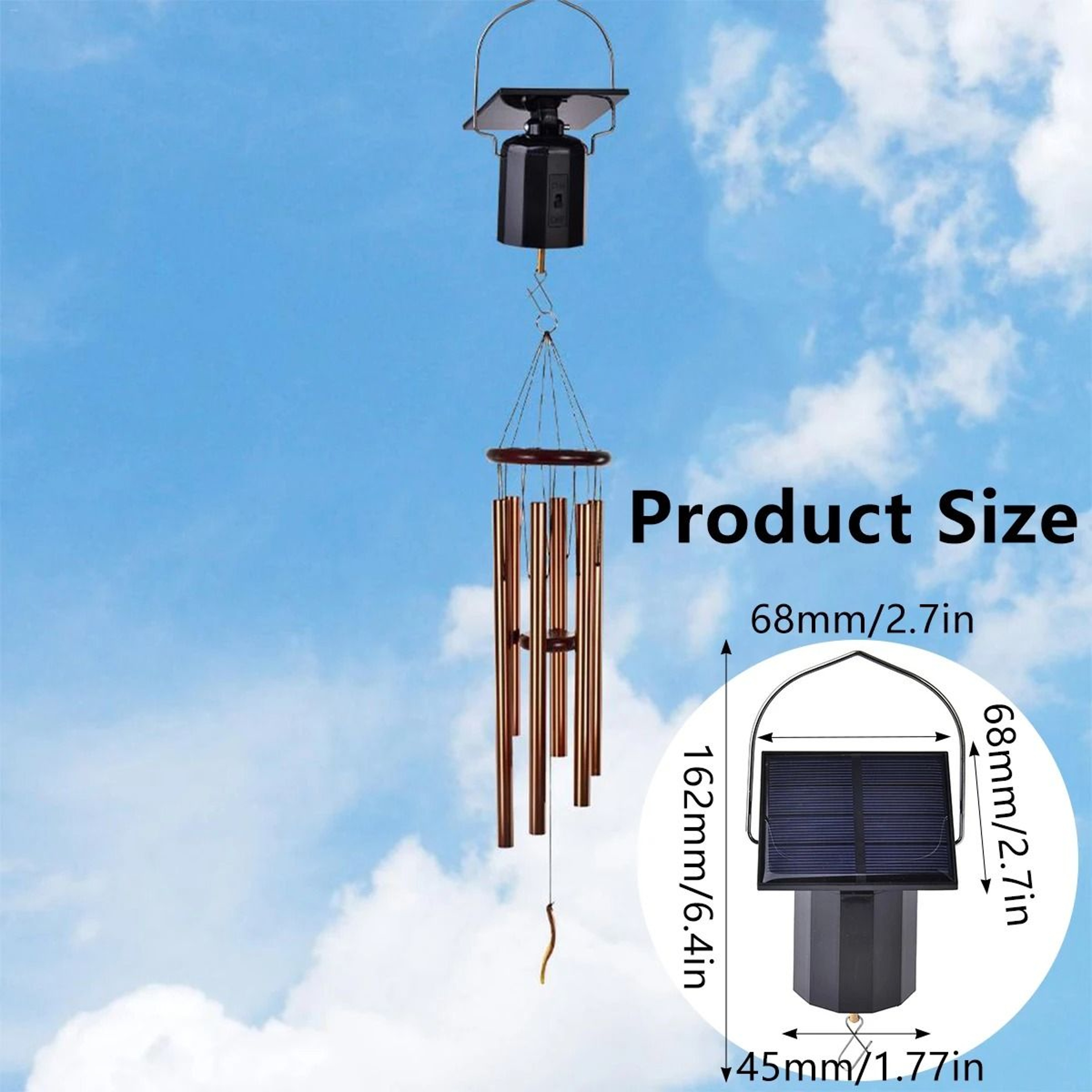Solar Motor Powered Wind Spinner Rotating Hook EcoFriendly Solar Engine 4