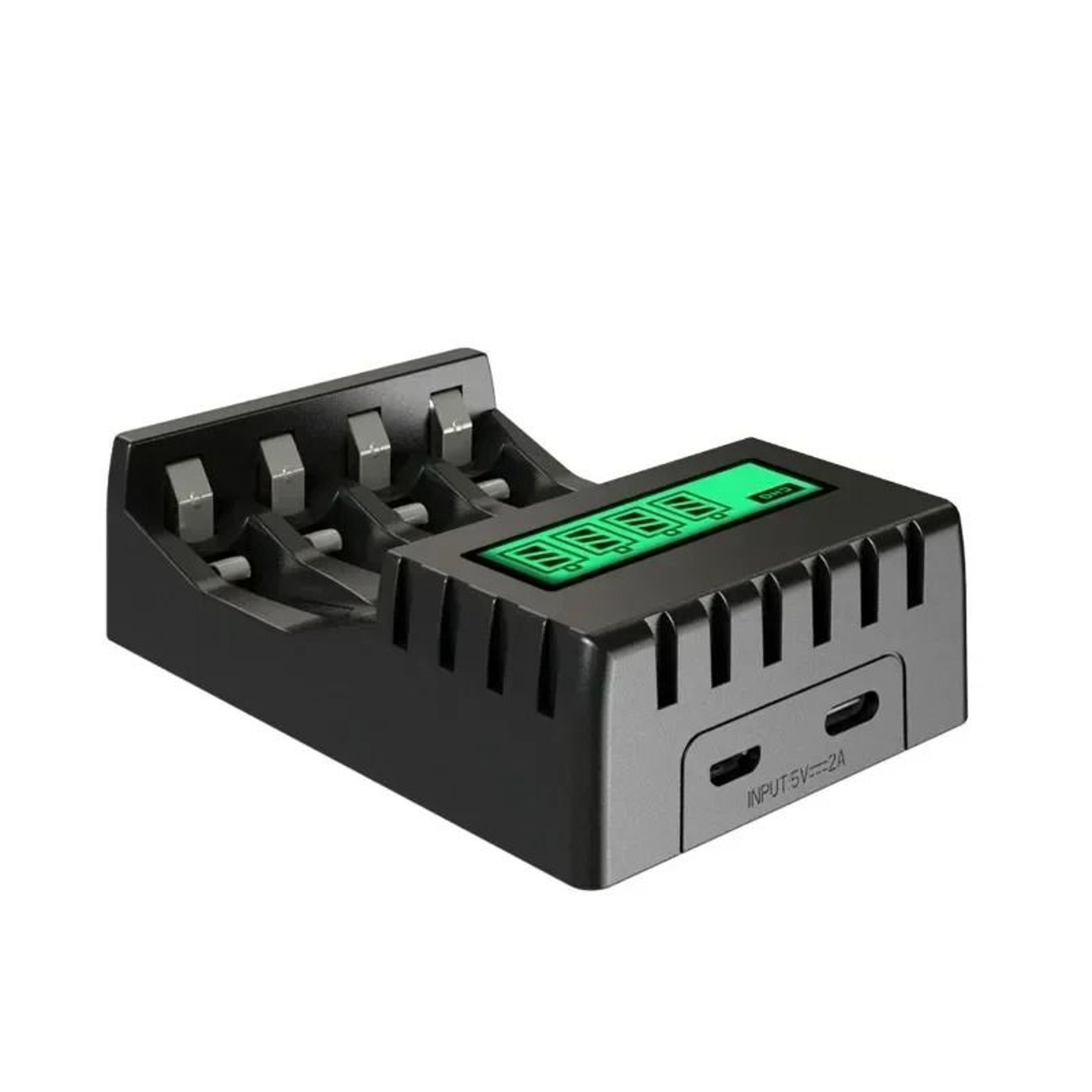 4 Slots Smart Battery Charger LCD Display Fit 12V AA AAA NiMH NiCd Battery 1