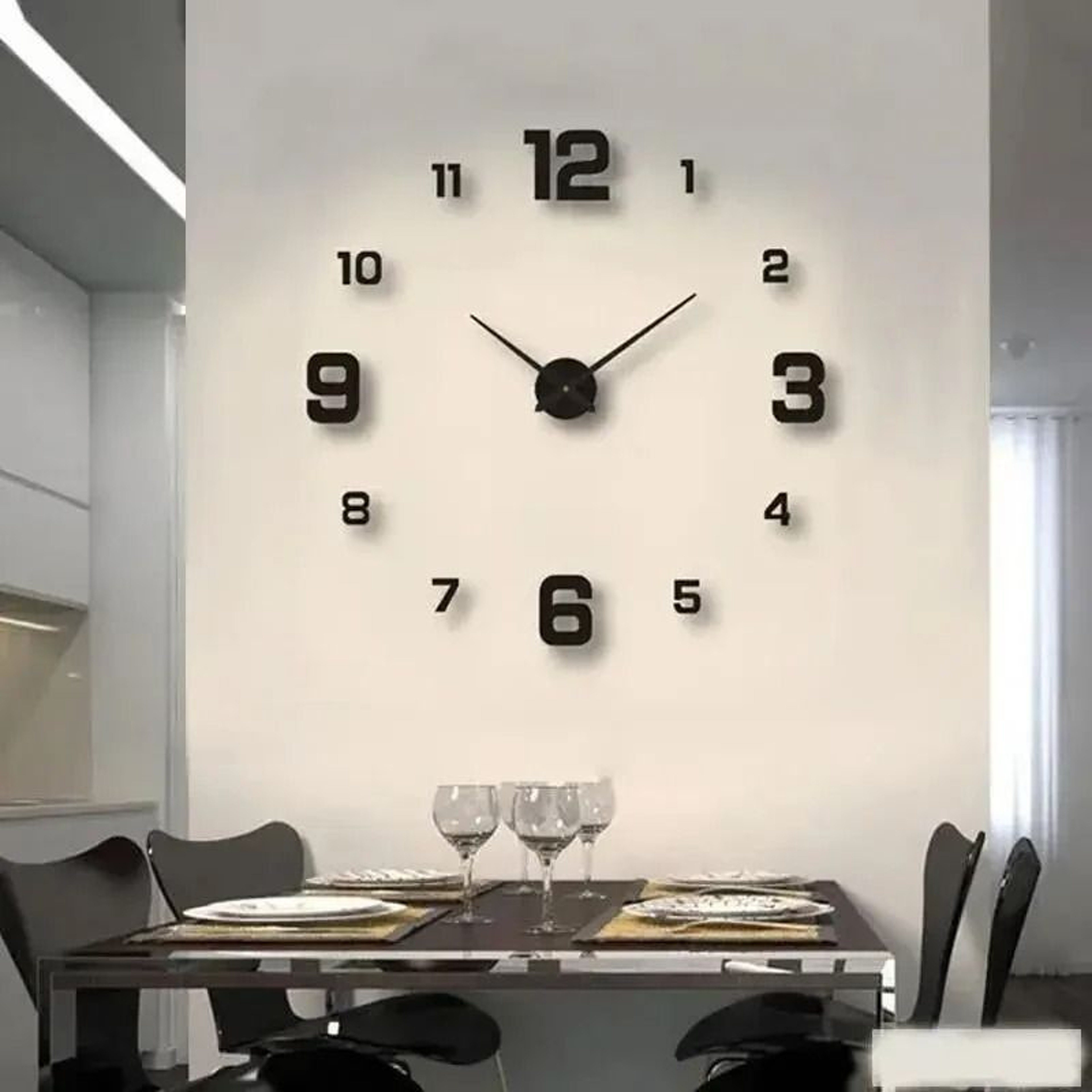 Creative Frameless DIY Wall Clock Silent Quartz Movement Mirror Sticker Decal 0