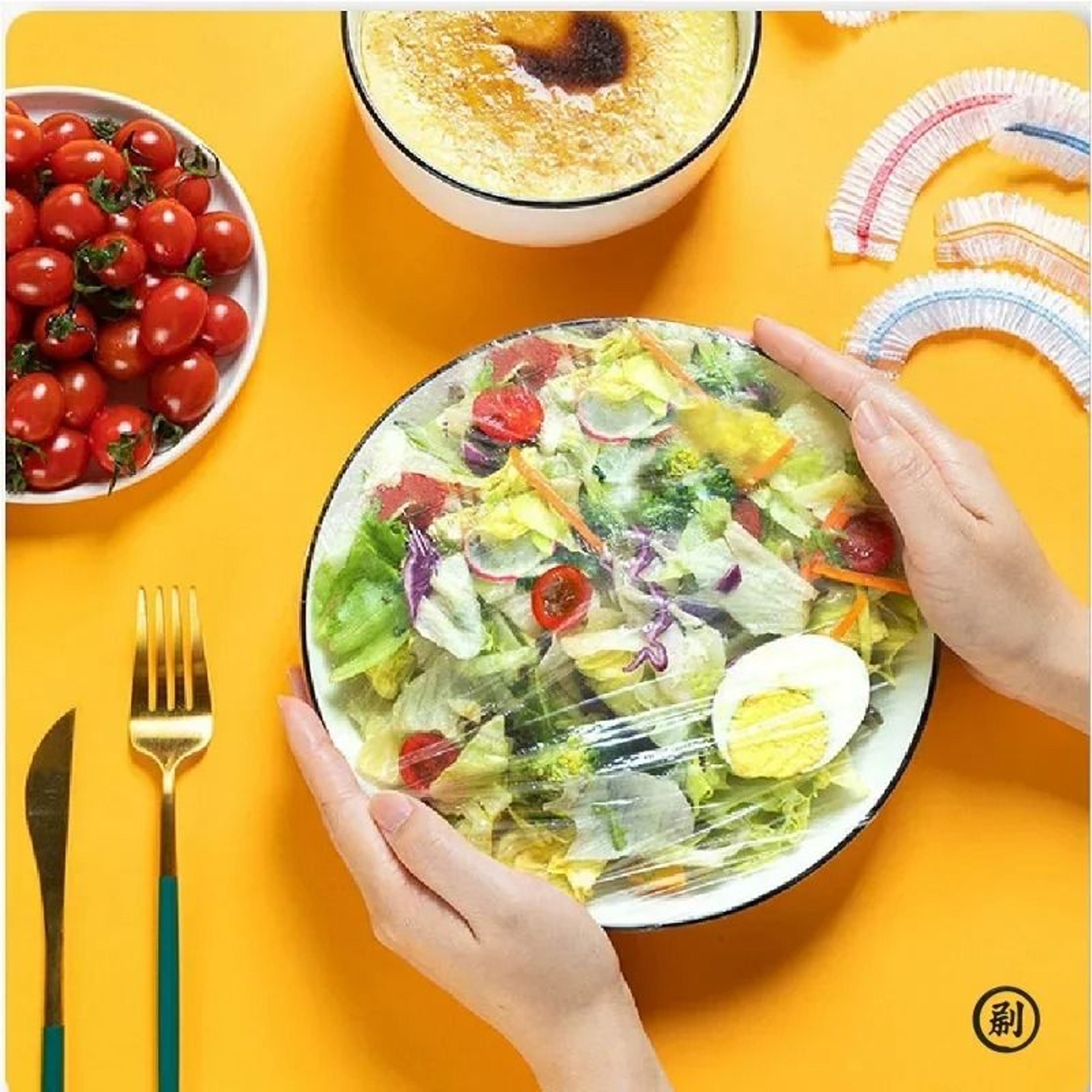 100 Pcs Elastic Food Covers Plastic Bowl Lids For Fruit Storage Fresh Seal 5