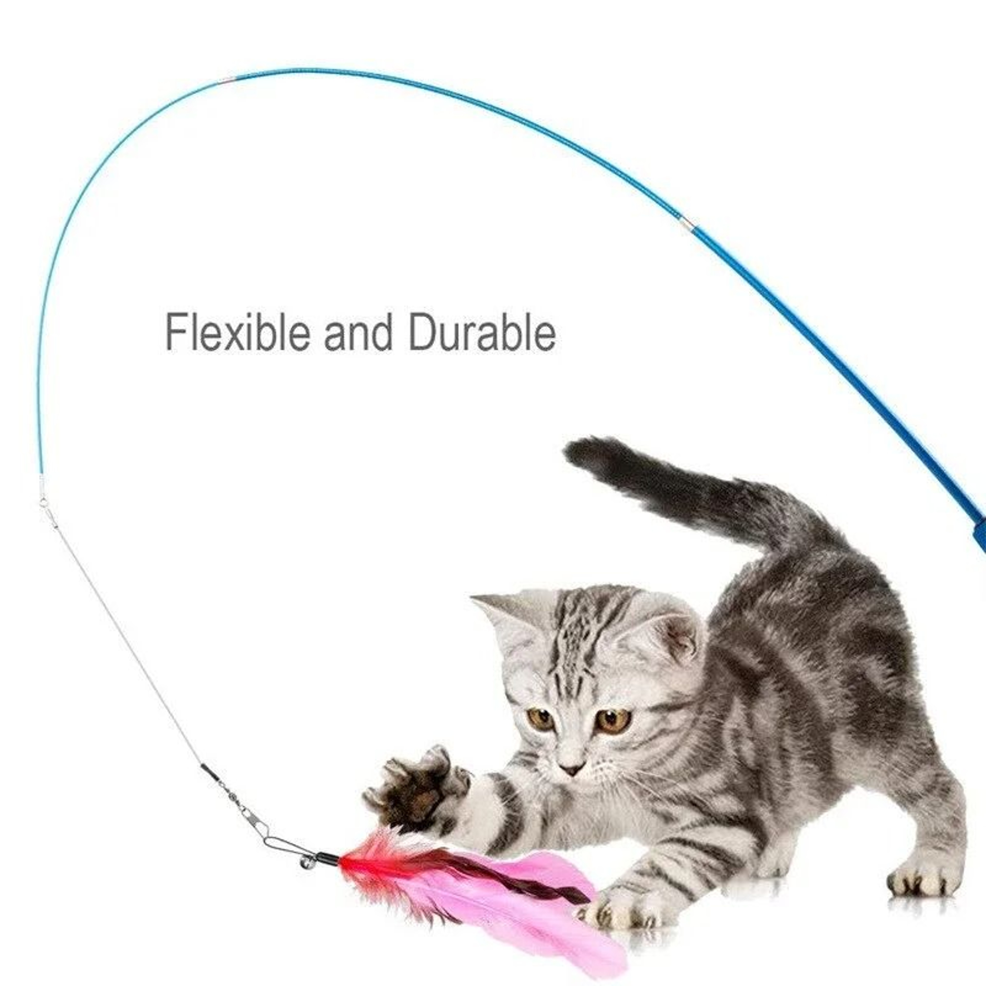 11pcs Cat Feather Toy Set Retractable Wand Teaser Stick Refill Heads Pack 1