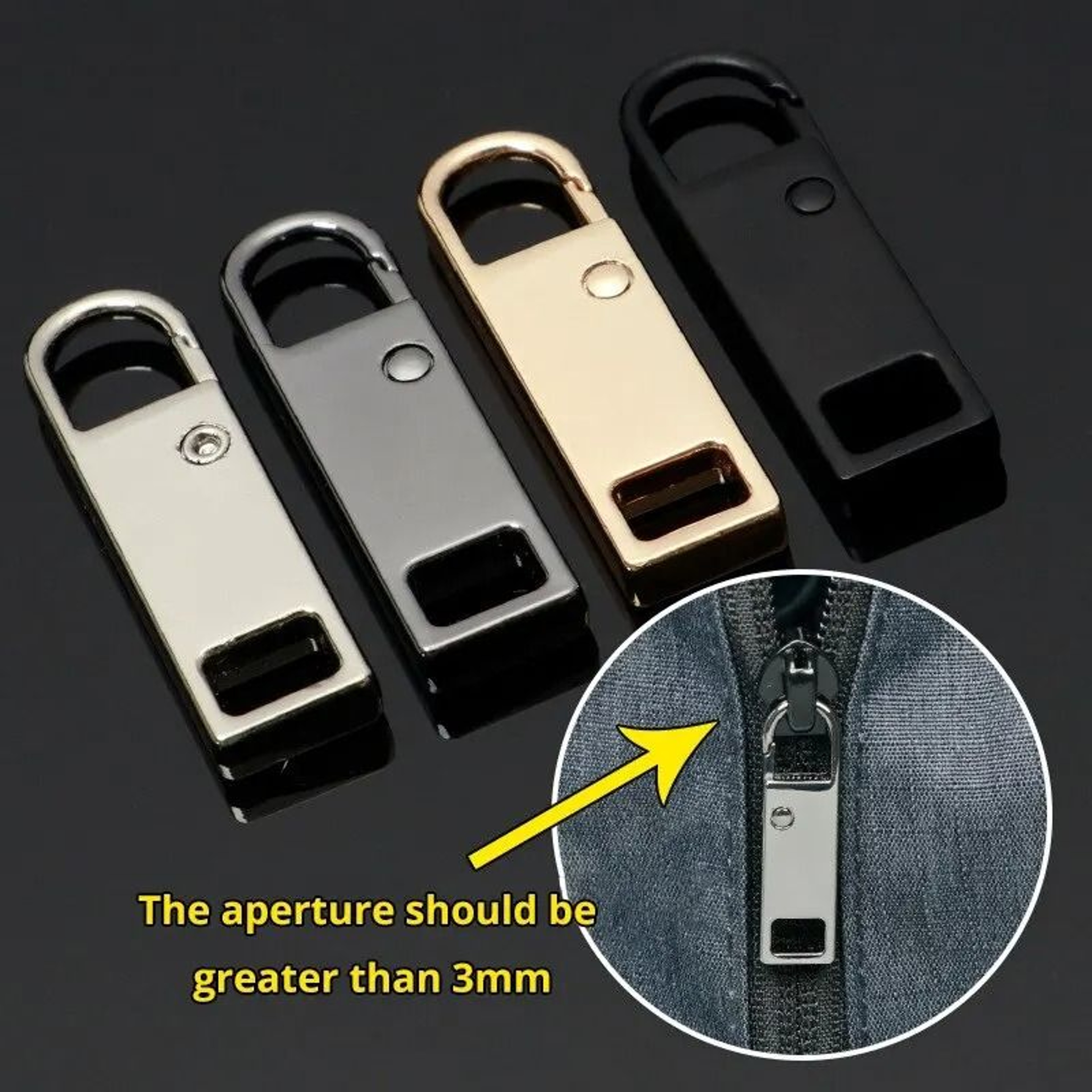 4pcs 8pcs Detachable Zipper Pull Replacement Slider Head Repair Kit 4