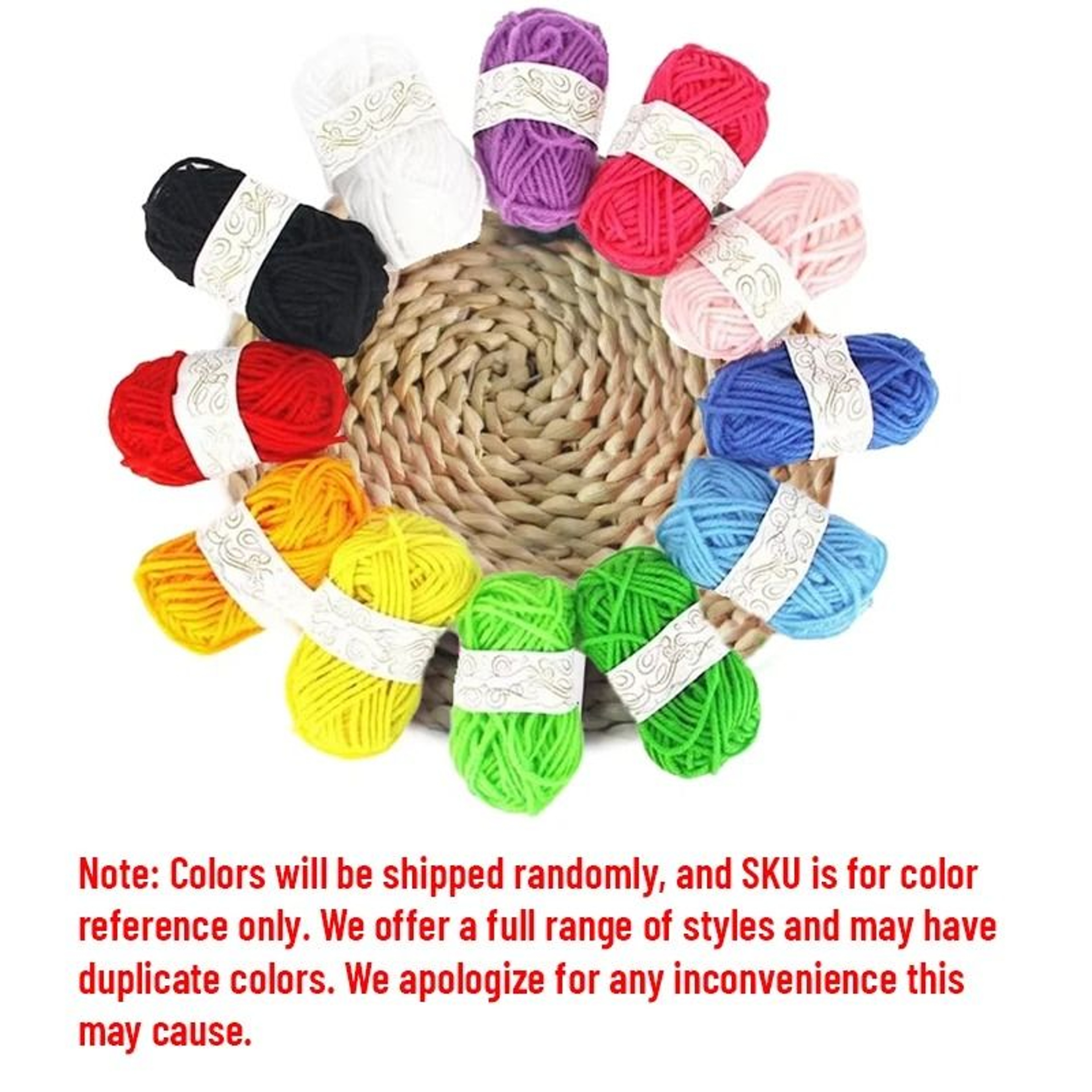 12pcs Multicolor Acrylic Yarn Skeins Crochet Craft Starter Kit Beginners 5
