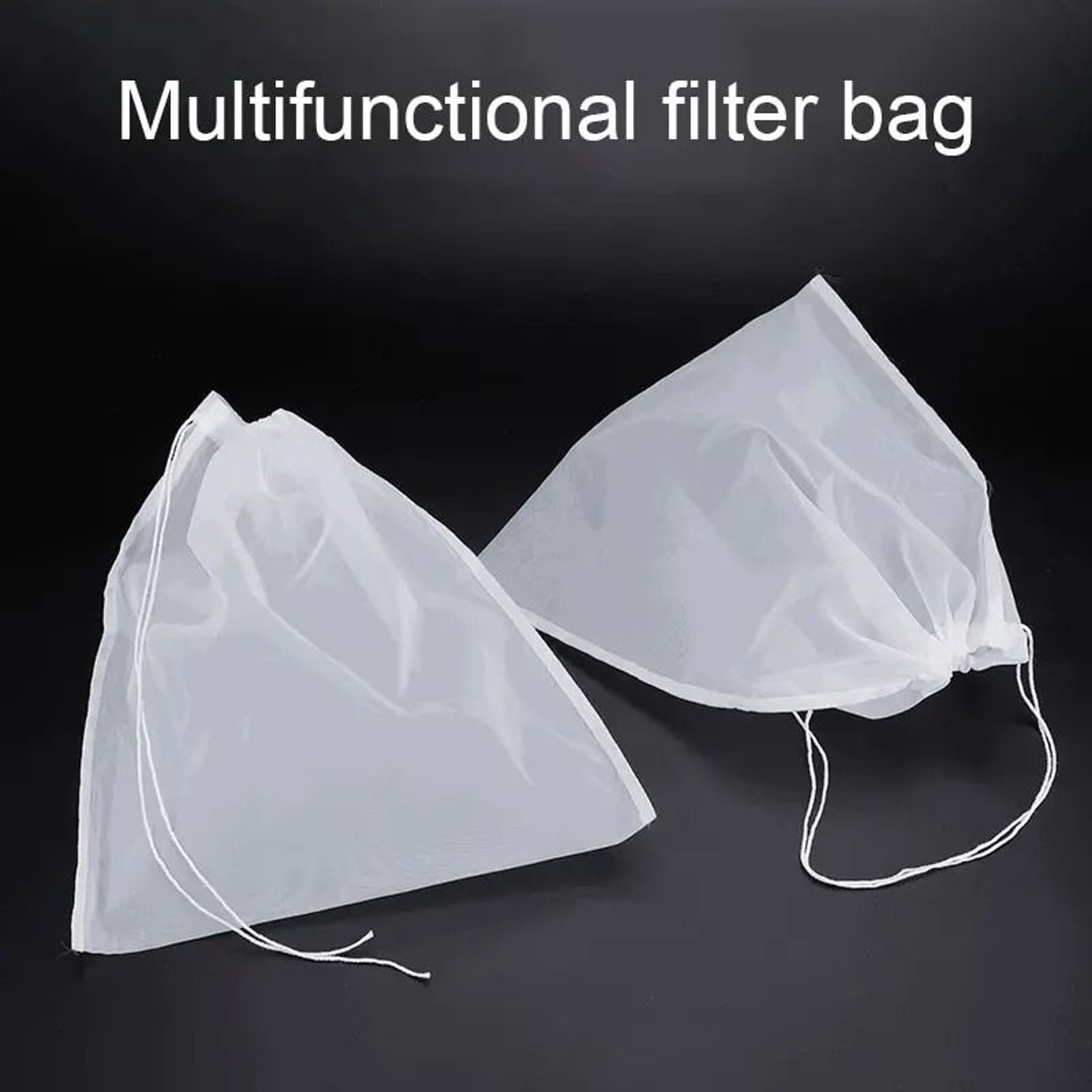 2Pcs Reusable 100 Mesh Nylon Nut Milk Filter Bag Soy Tea Coffee Strainer 3