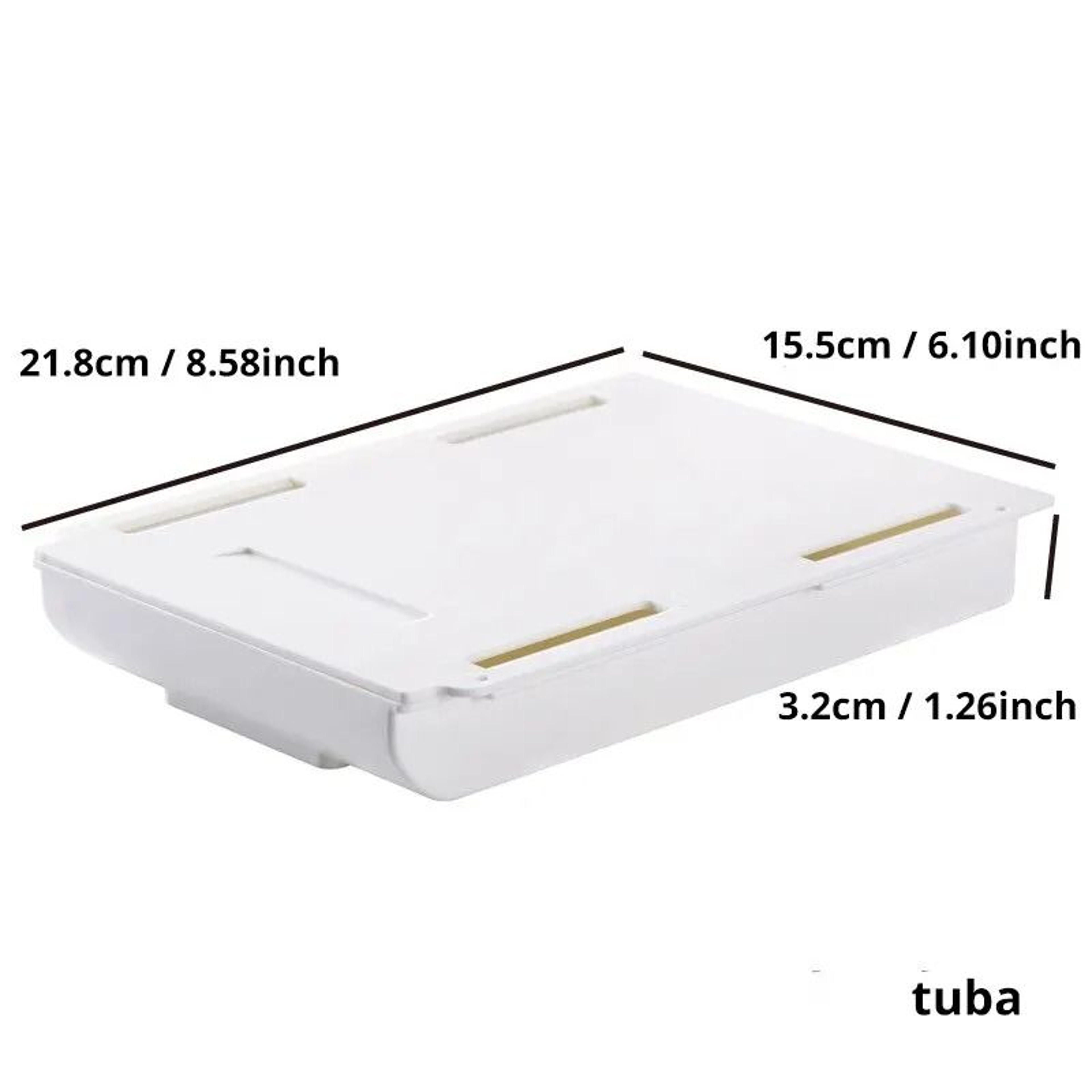 White Self Adhesive Under Desk Storage Drawer Hidden Pencil Tray Organizer 5