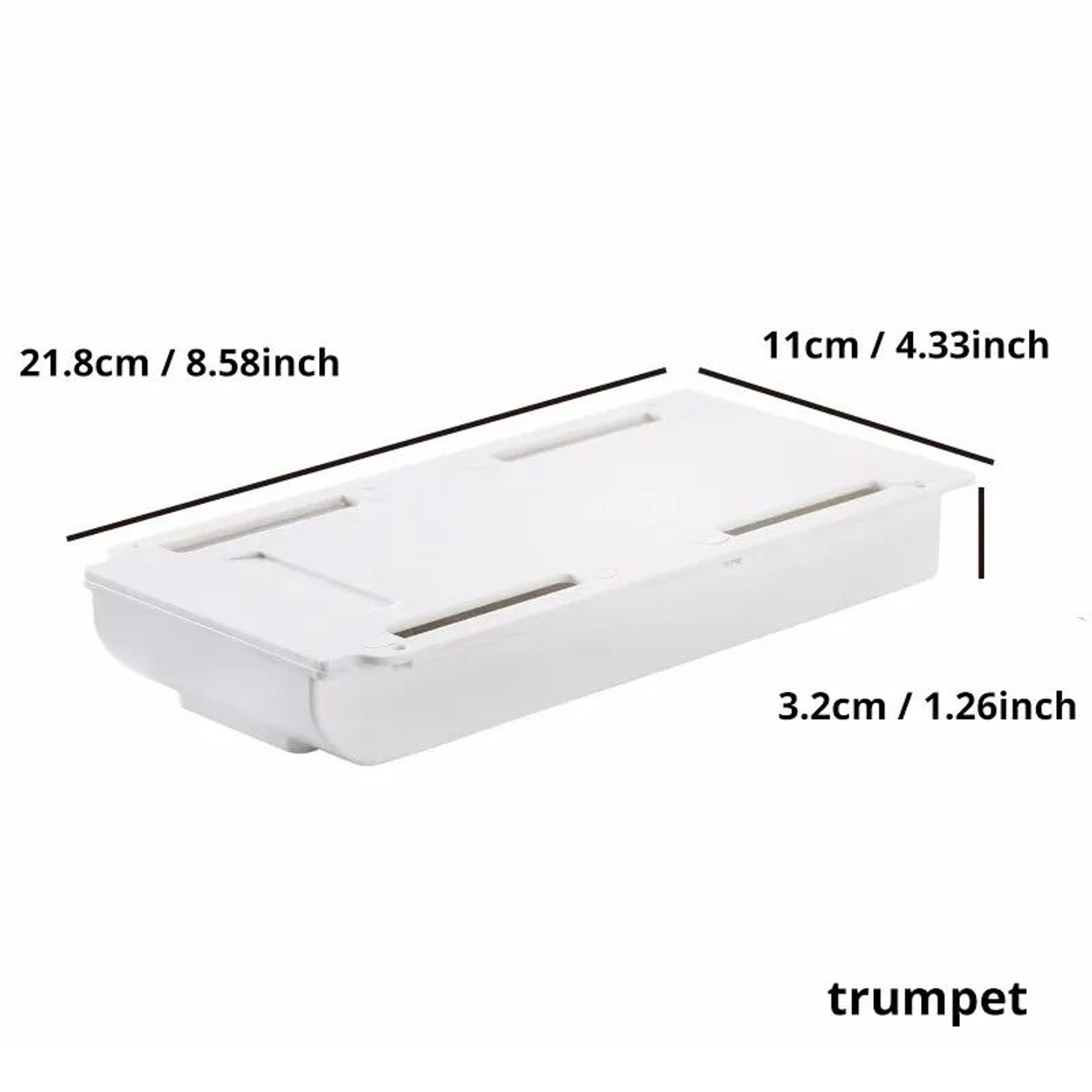 White Self Adhesive Under Desk Storage Drawer Hidden Pencil Tray Organizer 7