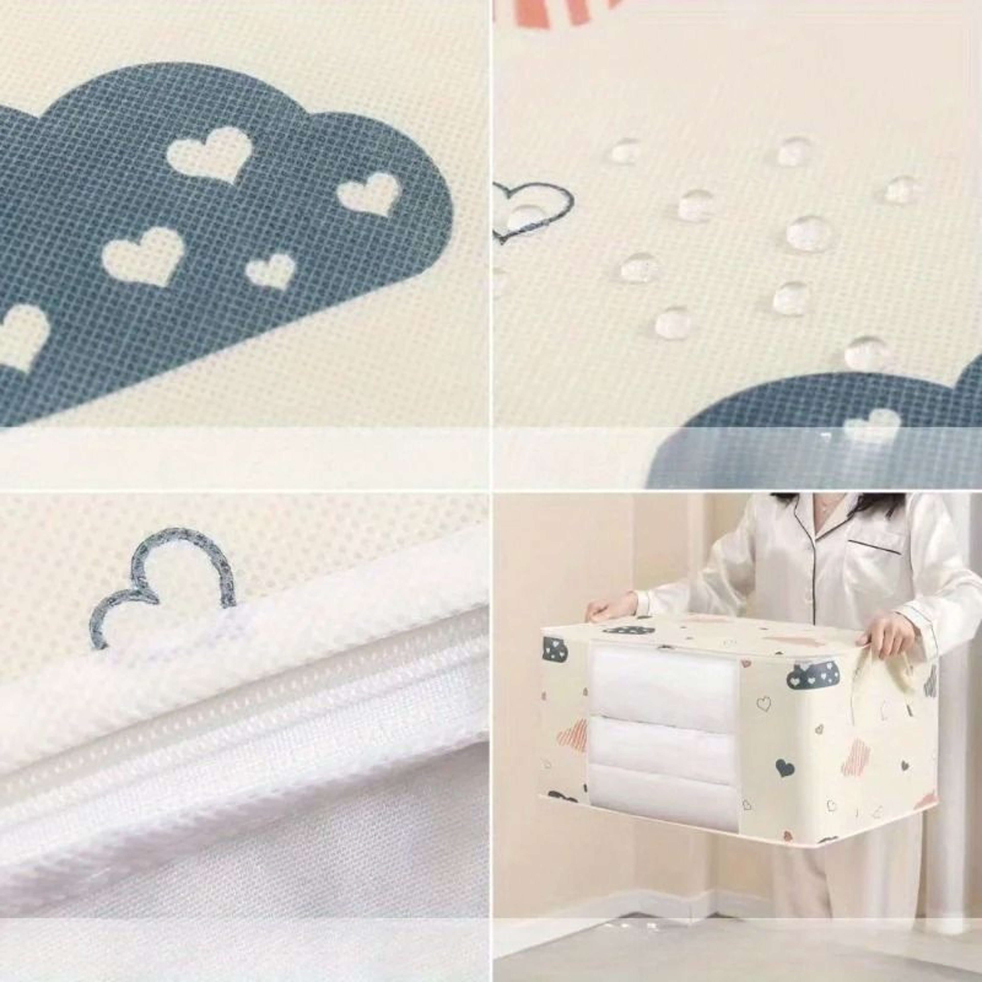 Large Foldable Non Woven Storage Bag Fabric Dust Proof Quilt Clothes Organizer 4