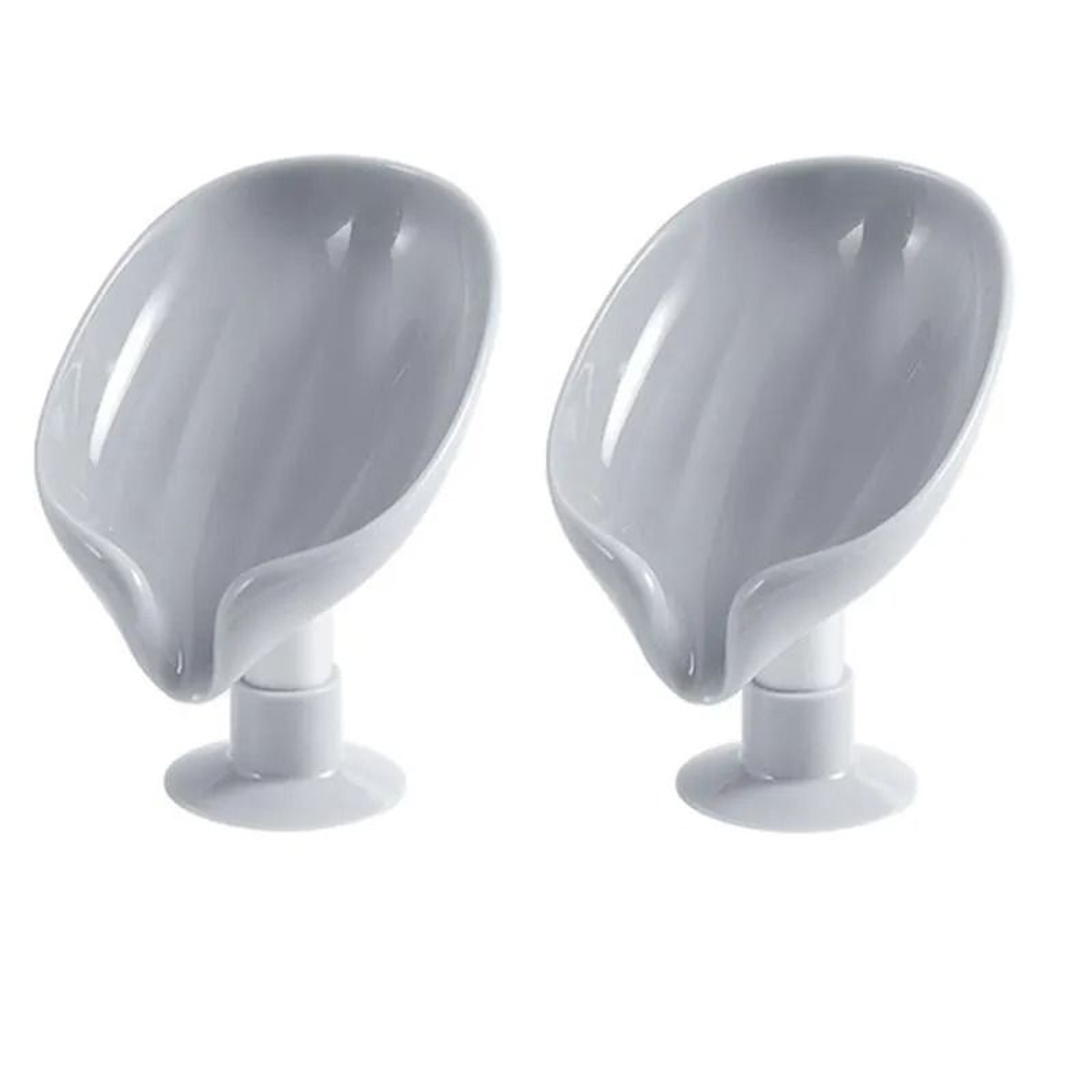2Pcs Creative Draining Soap Dish Holder Punch Free Suction Cup Saver Rack 7