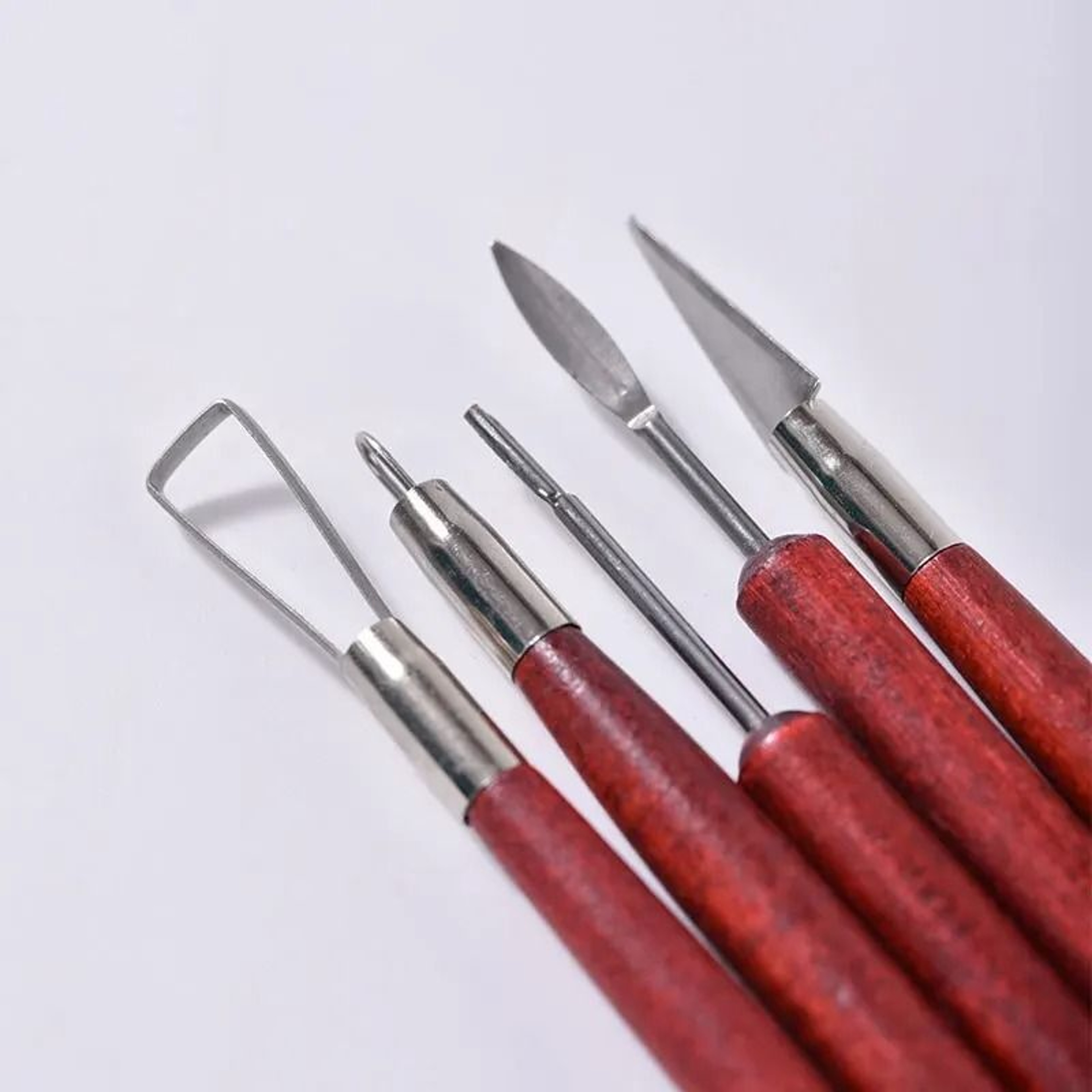 6Pcs Pottery Clay Sculpting Tools Double Ended Wire Ribbon Carving Knives 4