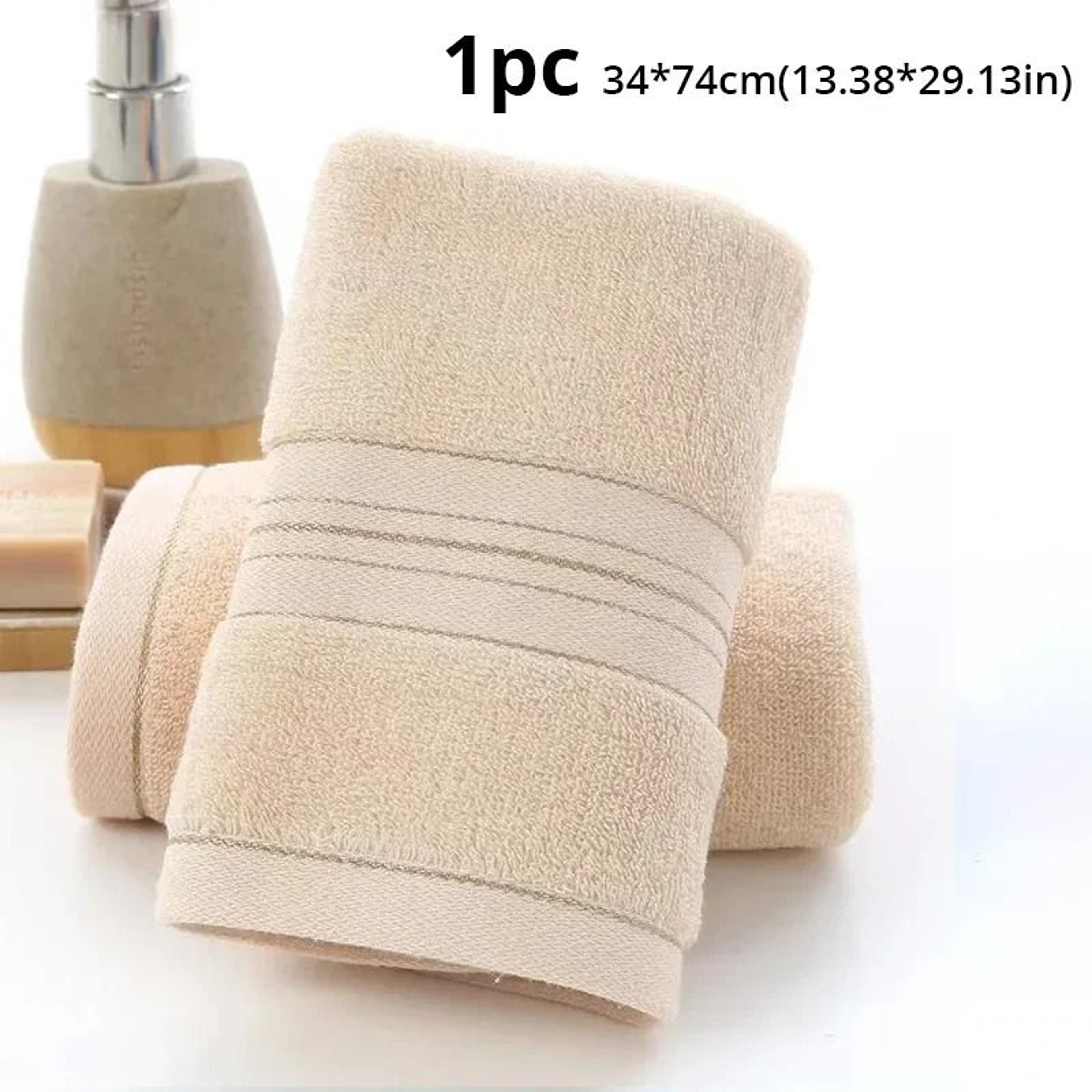 Thickened Pure Cotton Bath Towel Ultra Absorbent Soft Solid Color Washcloth 9
