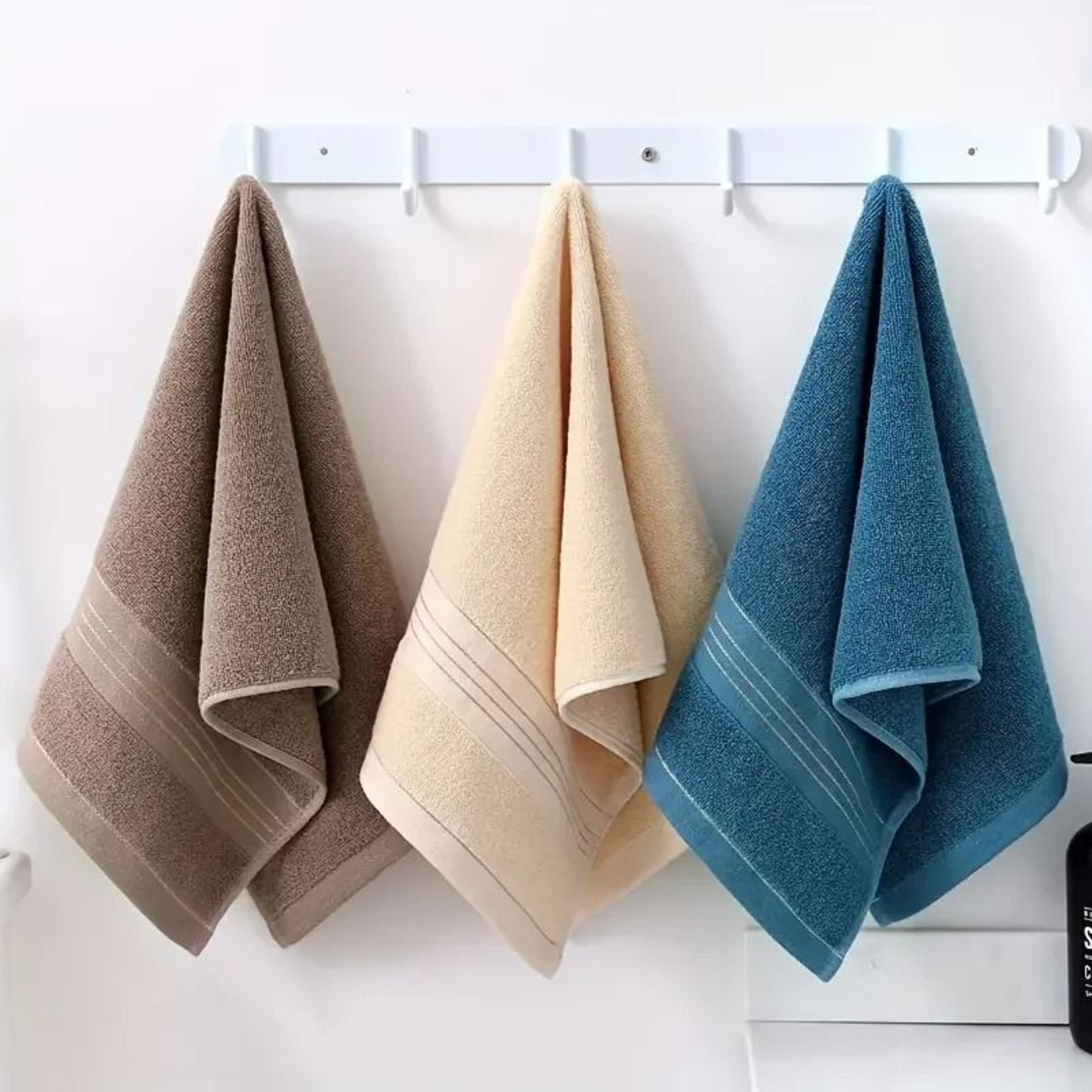 Thickened Pure Cotton Bath Towel Ultra Absorbent Soft Solid Color Washcloth 1