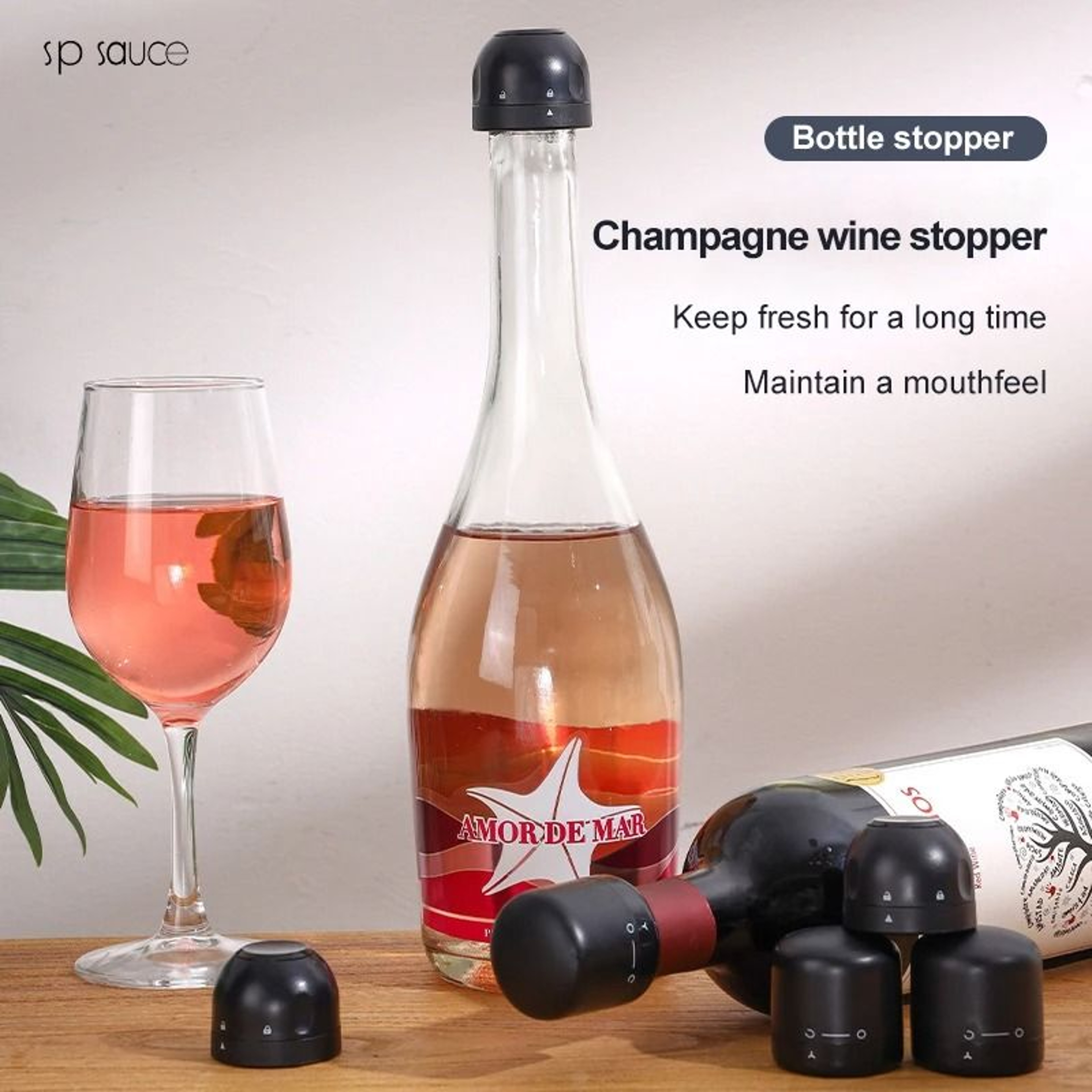 Rotary Lock Vacuum Wine Stopper Leak Proof Champagne Preserver Cap 3