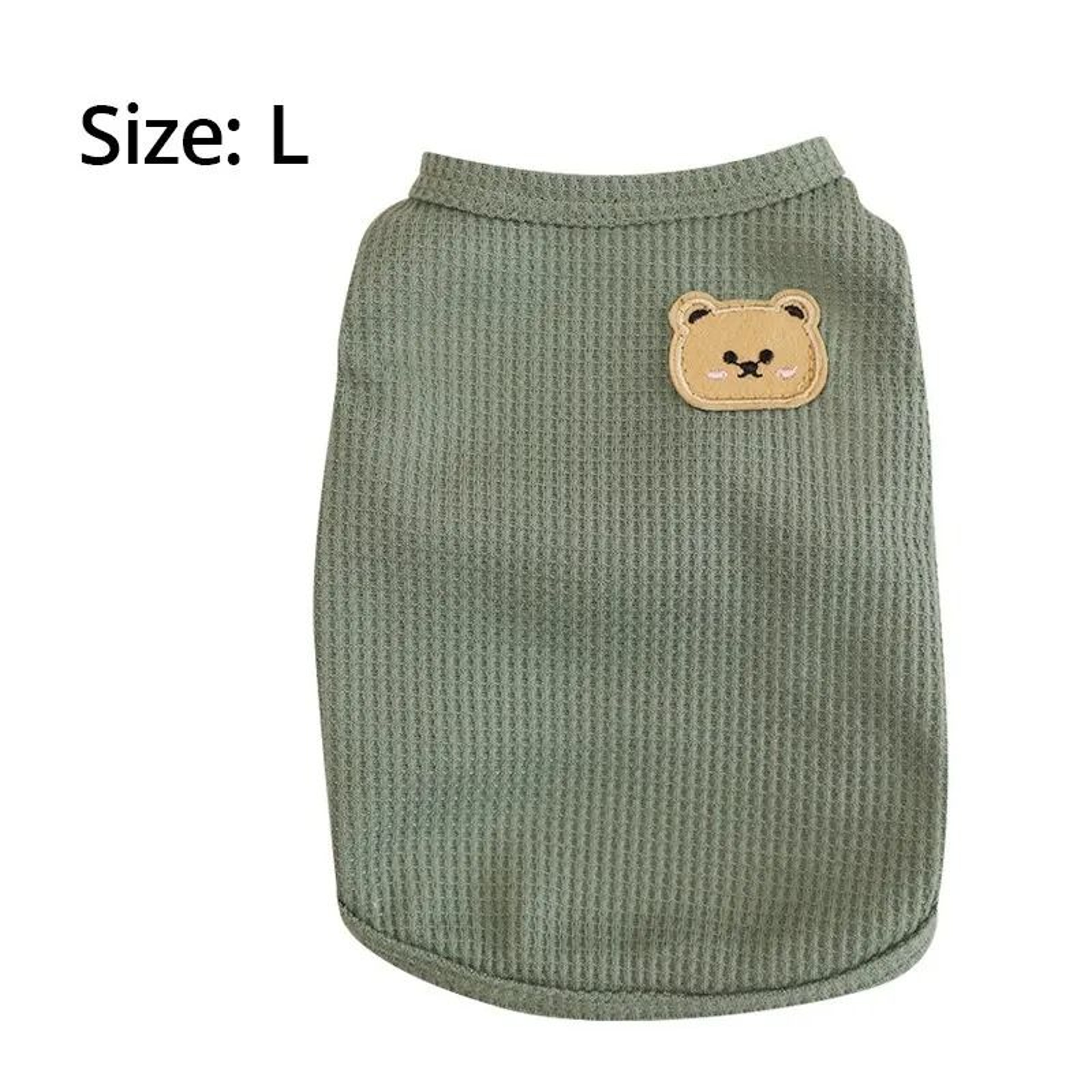 Cute Green Bear Summer Dog Vest Breathable Pet Shirt Chihuahua Cat Apparel 5