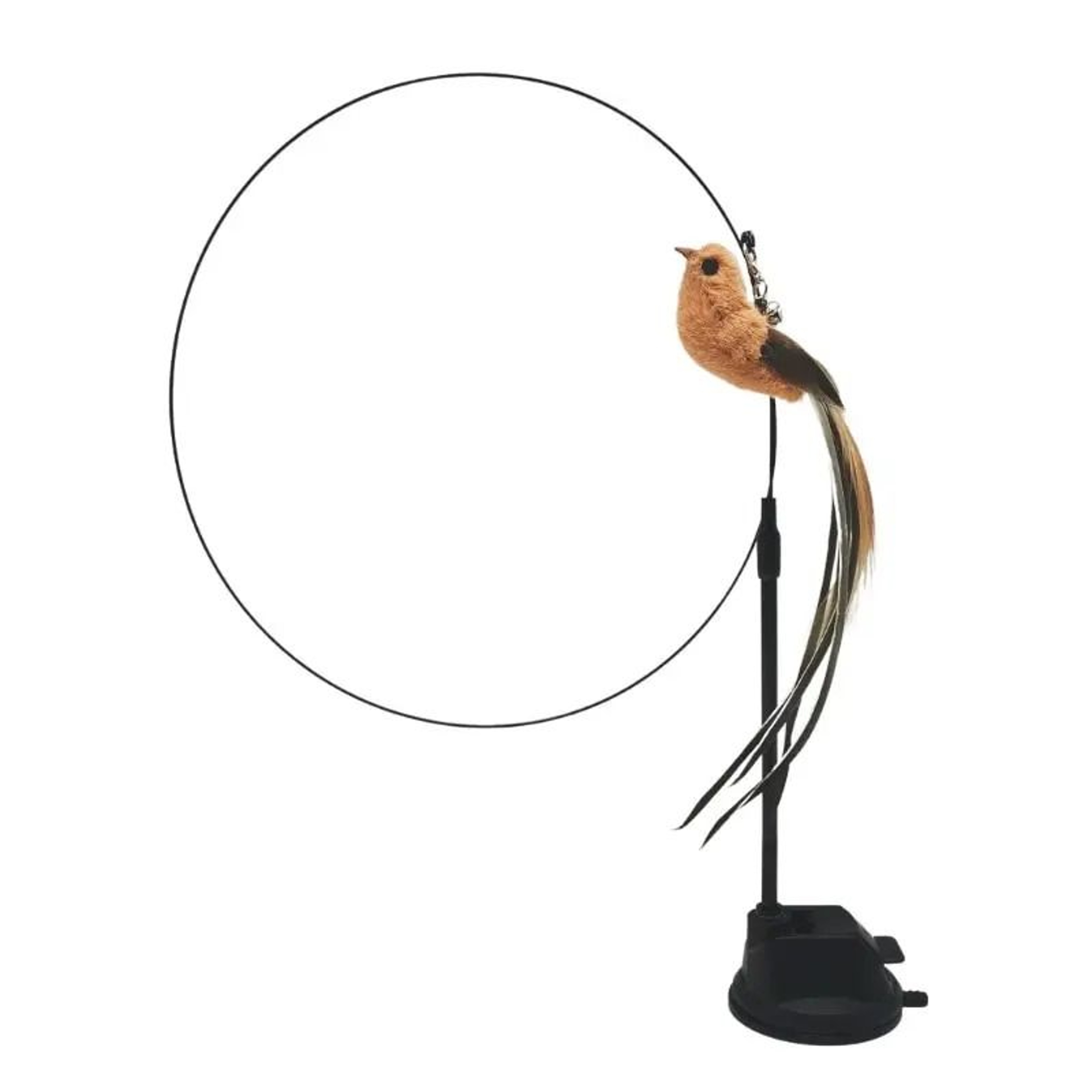 Self Playing Suction Cup Feather Cat Toy Wire Wand Teaser Stick 6