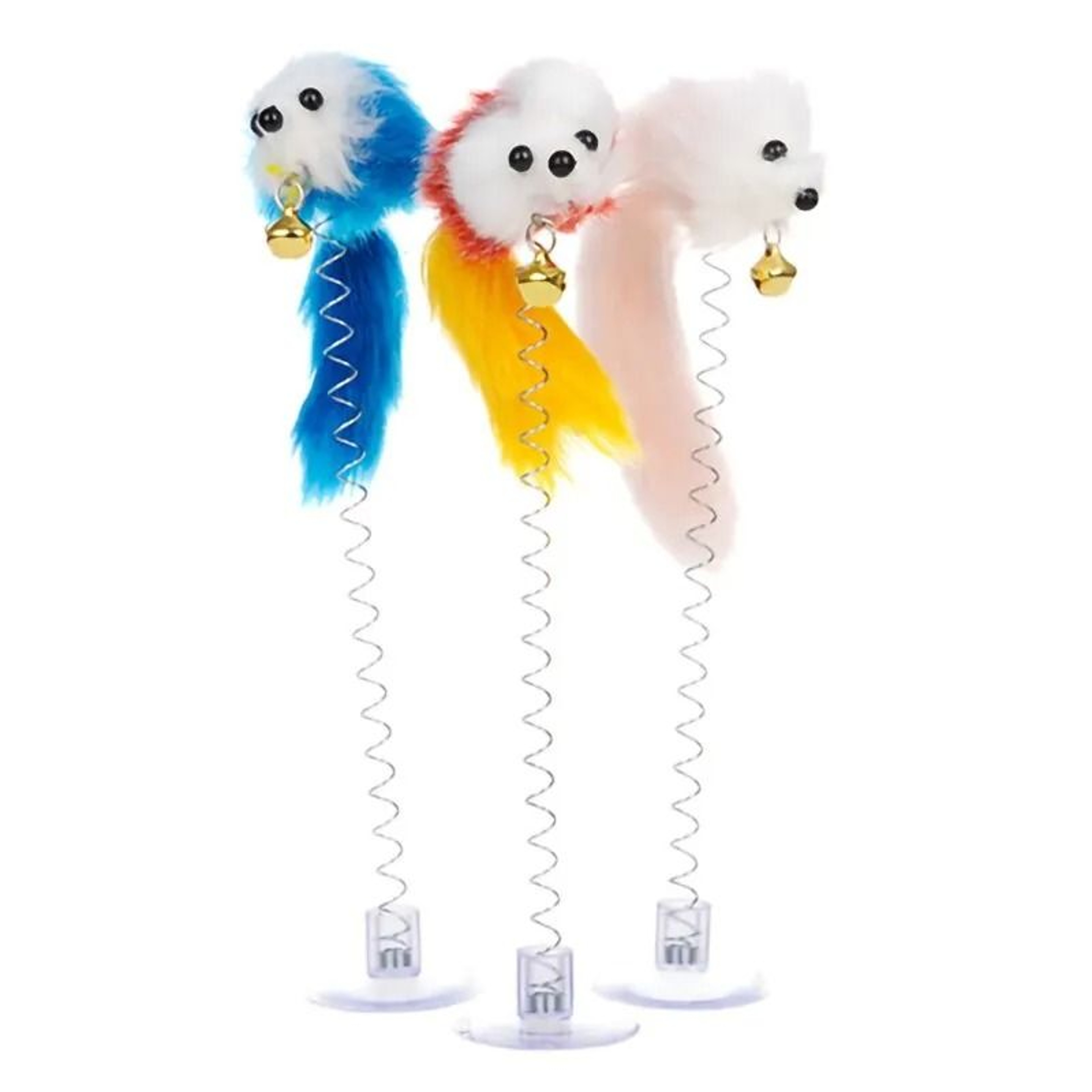 Interactive Cartoon Cat Wand Toy Feather Rod Mouse Teaser With Mini Bell 3