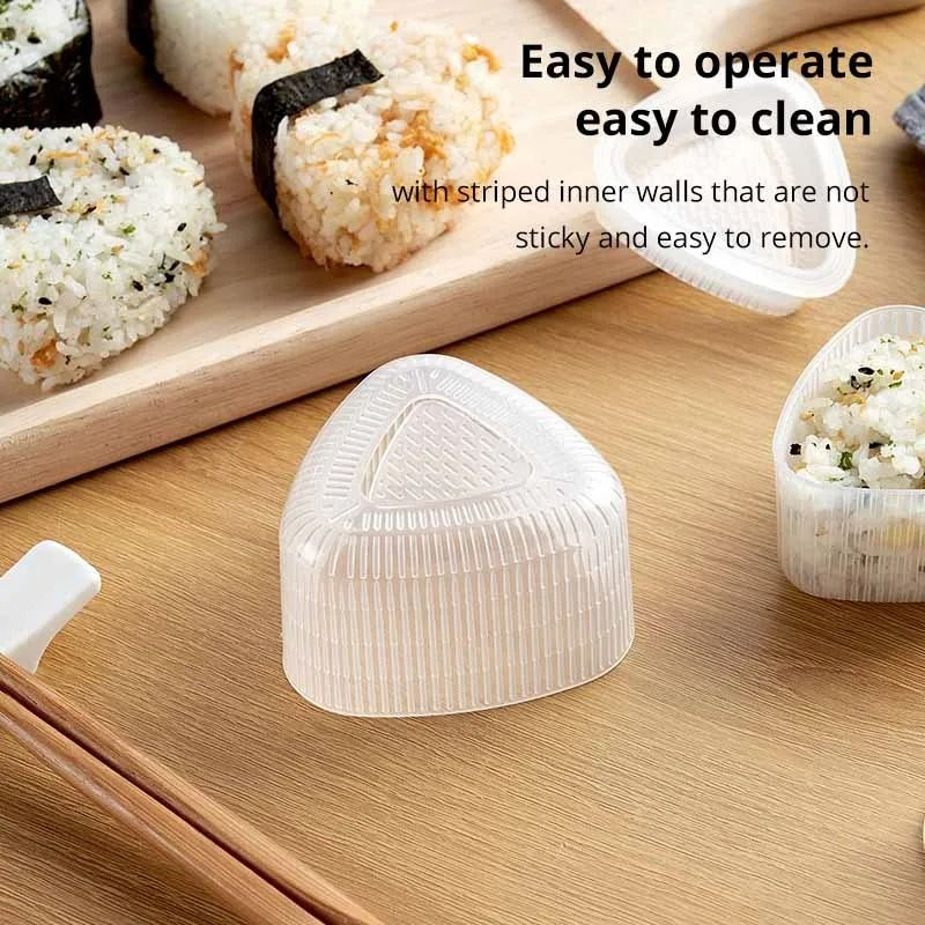 4Pcs DIY Triangular Sushi Mold Onigiri Rice Ball Press Maker Kit Bento 1