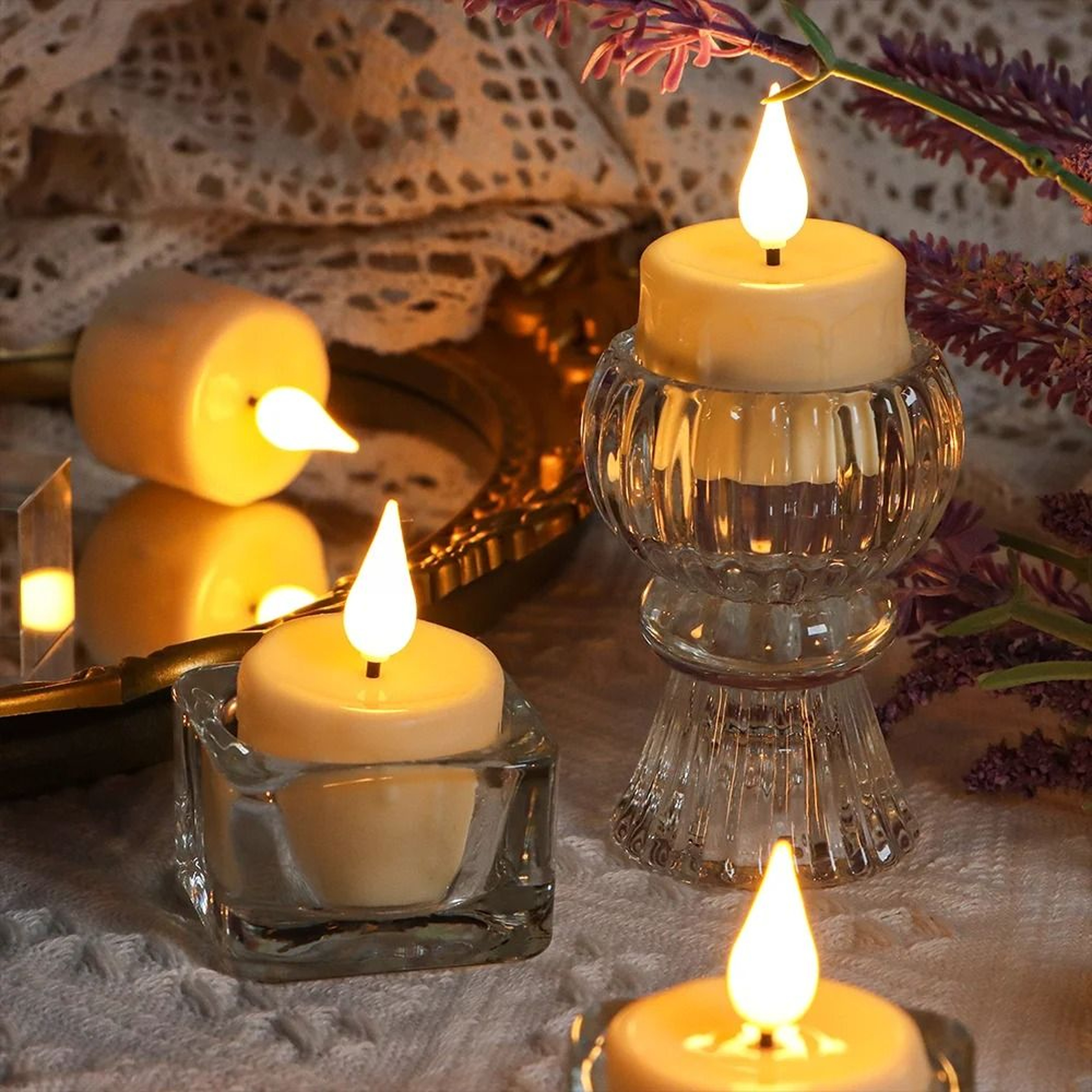 Rechargeable LED Candle Lamp Set Remote Control Flameless Ambiance Light 1