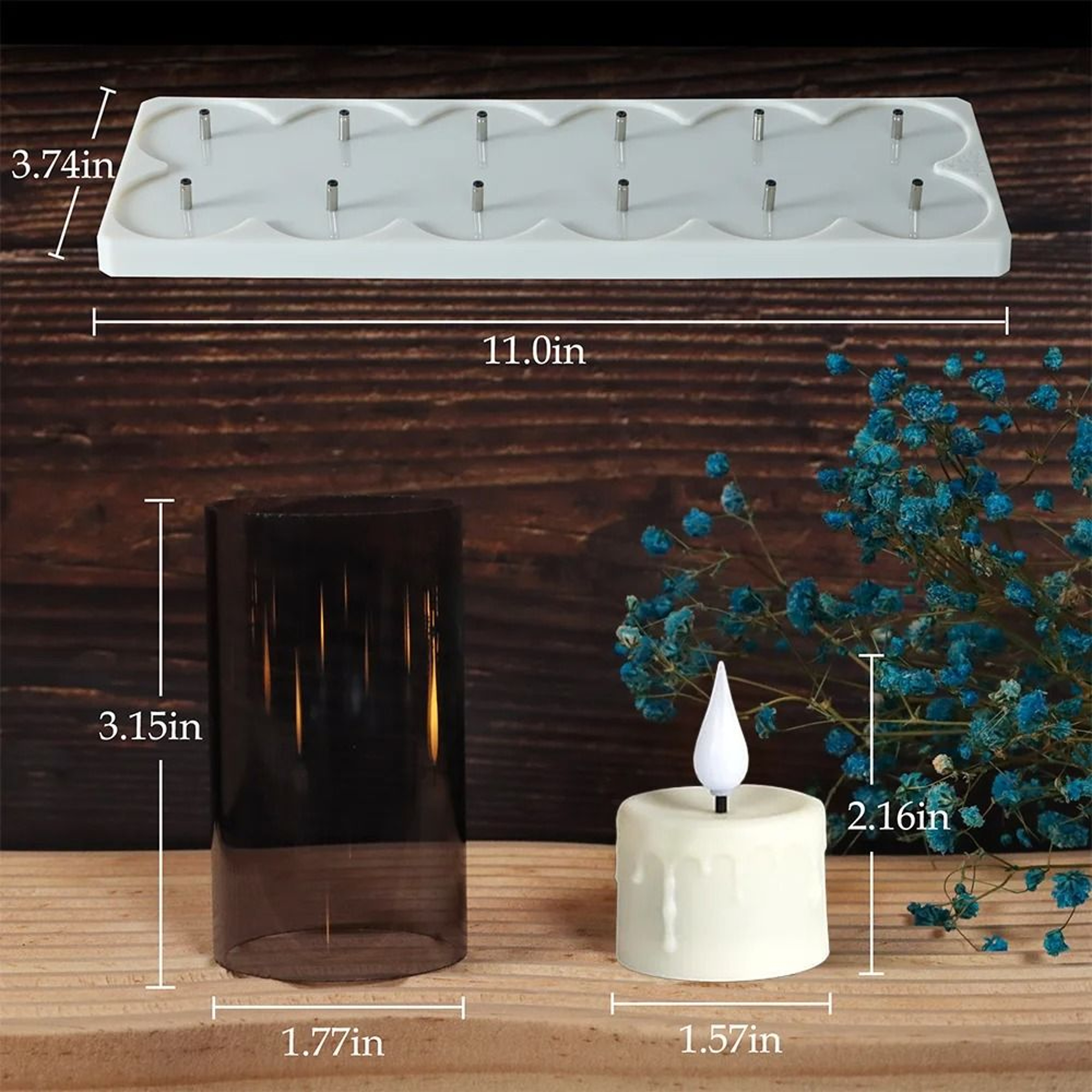 Rechargeable LED Candle Lamp Set Remote Control Flameless Ambiance Light 5