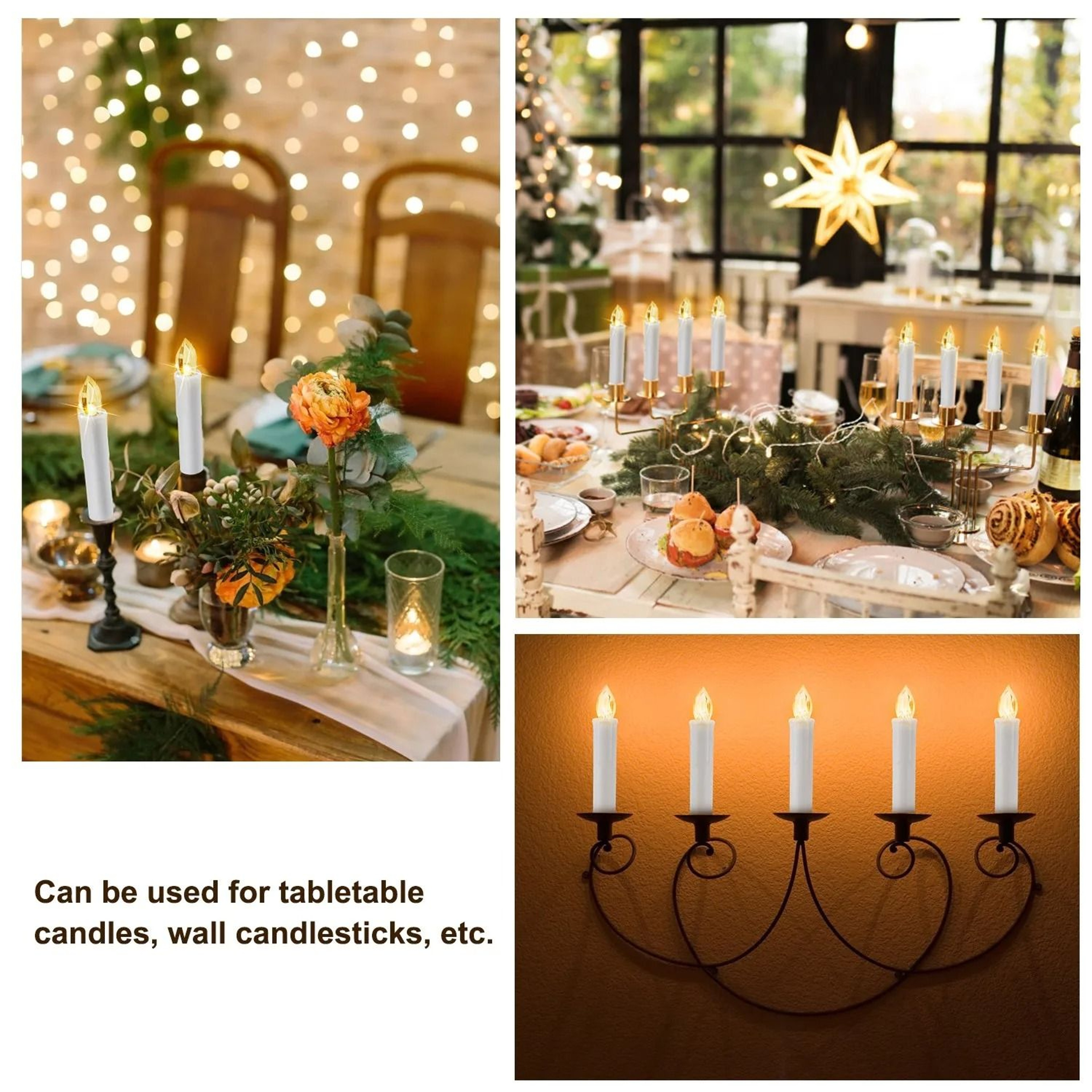 Waterproof Outdoor LED Candle Lights Remote Timer Flickering Clip Lamps Set 3