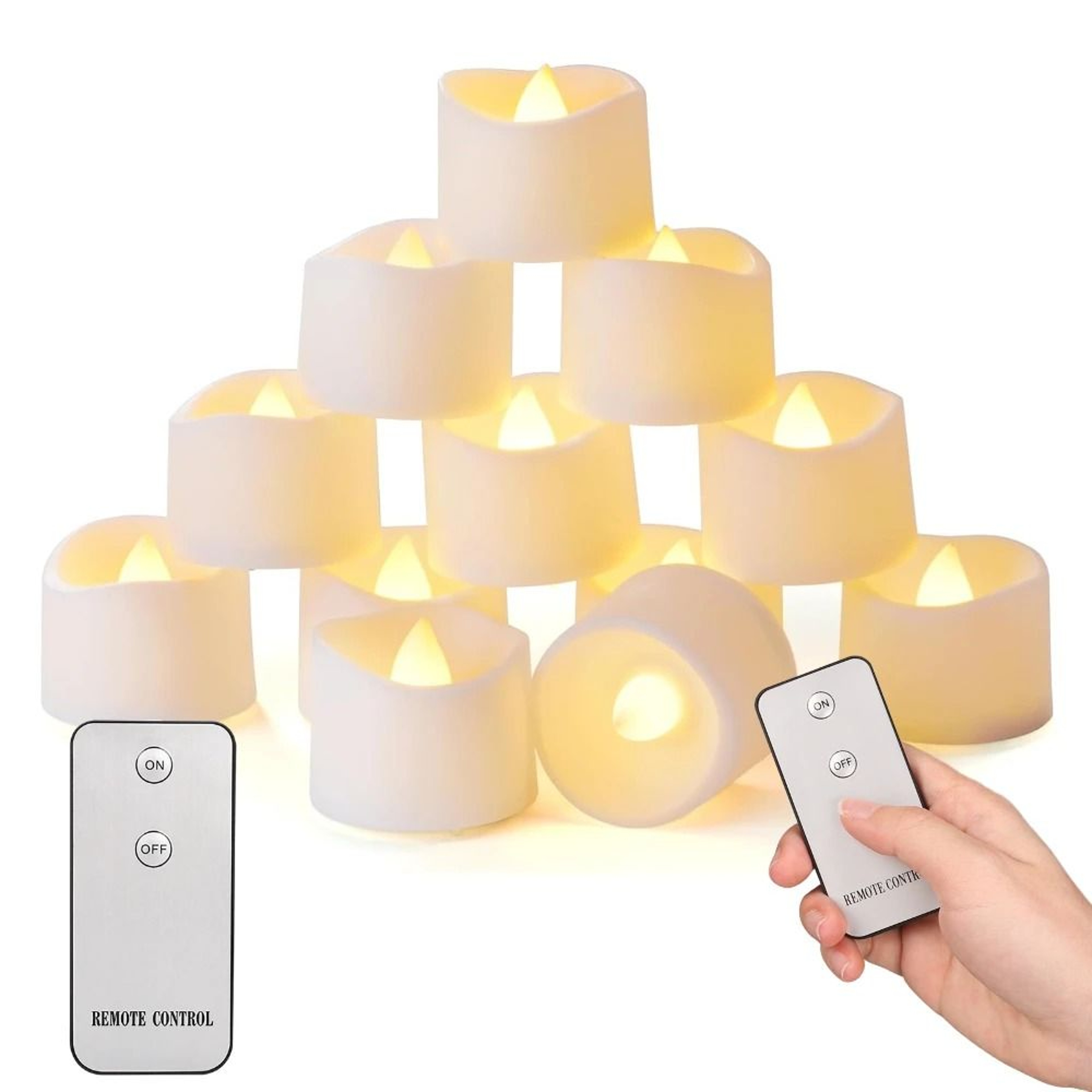 Flameless Flickering LED Tea Lights Remote Control Creative Wishing Candles Set 0